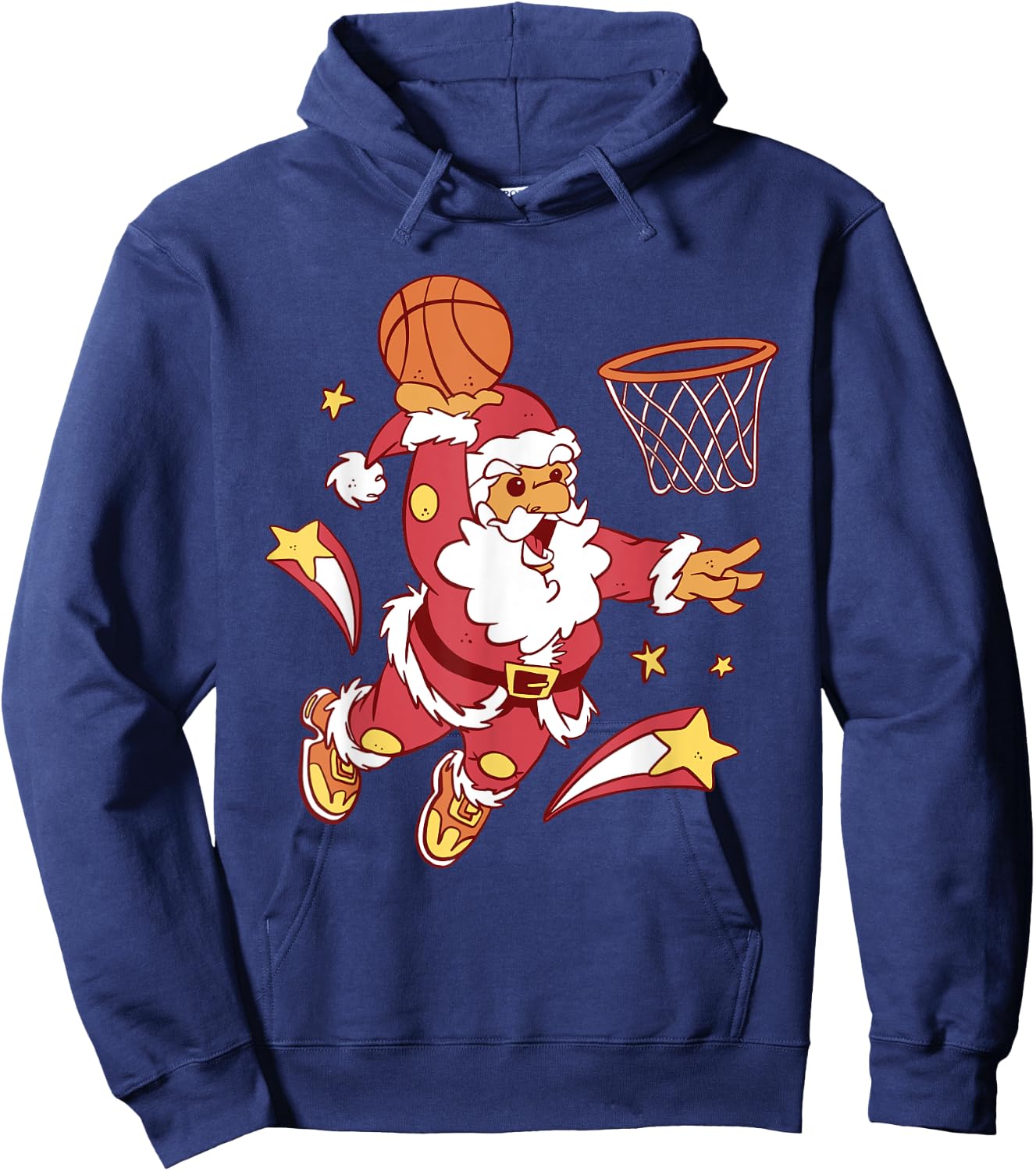 Funny Christmas Basketball Santa Dunk Xmas Men Women Kids Hoodie - Hoodie | Navy