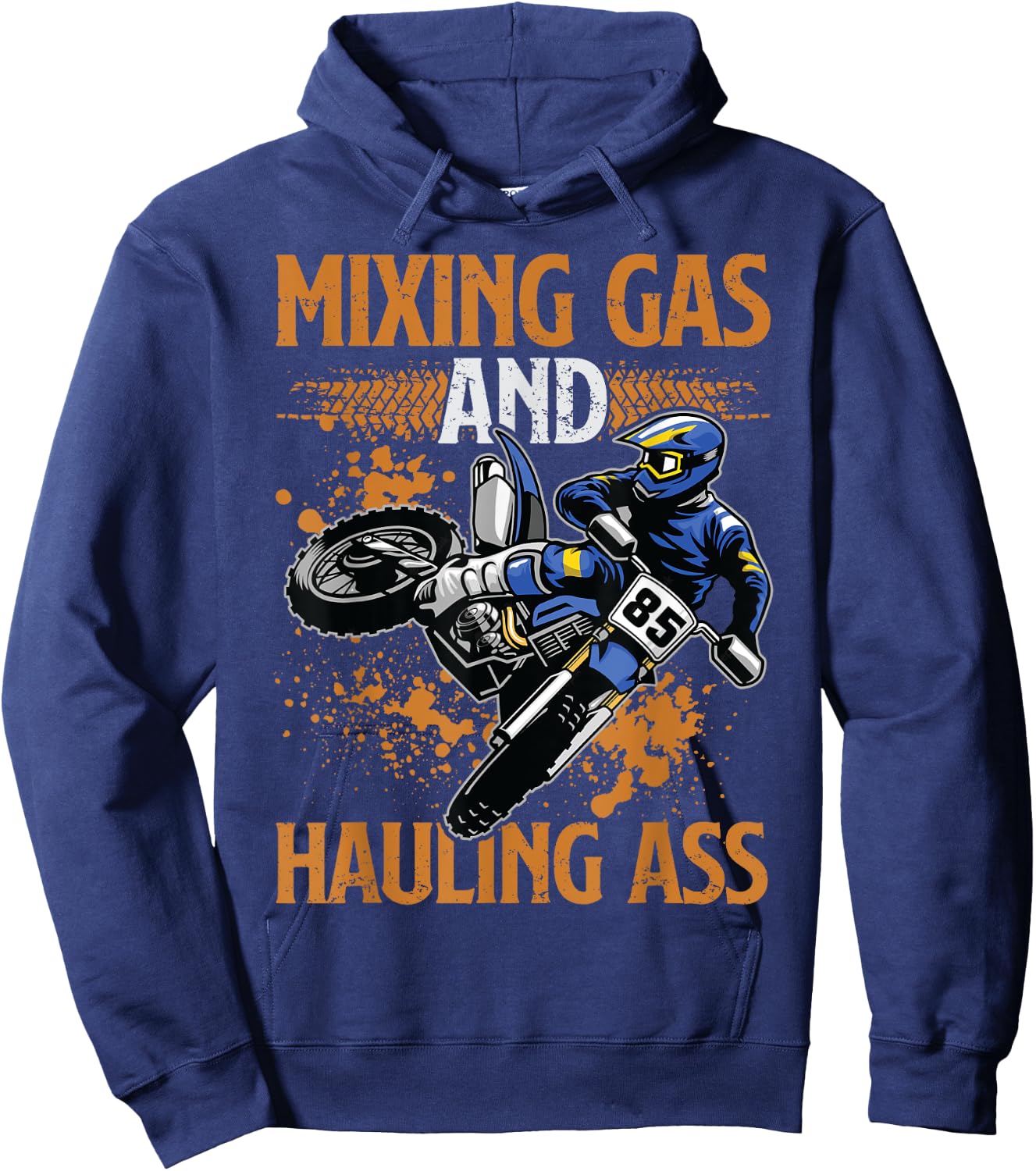 Mixing Gas And Hauling Ass Motocross Dirt Bike Boys Hoodie - Hoodie | Navy