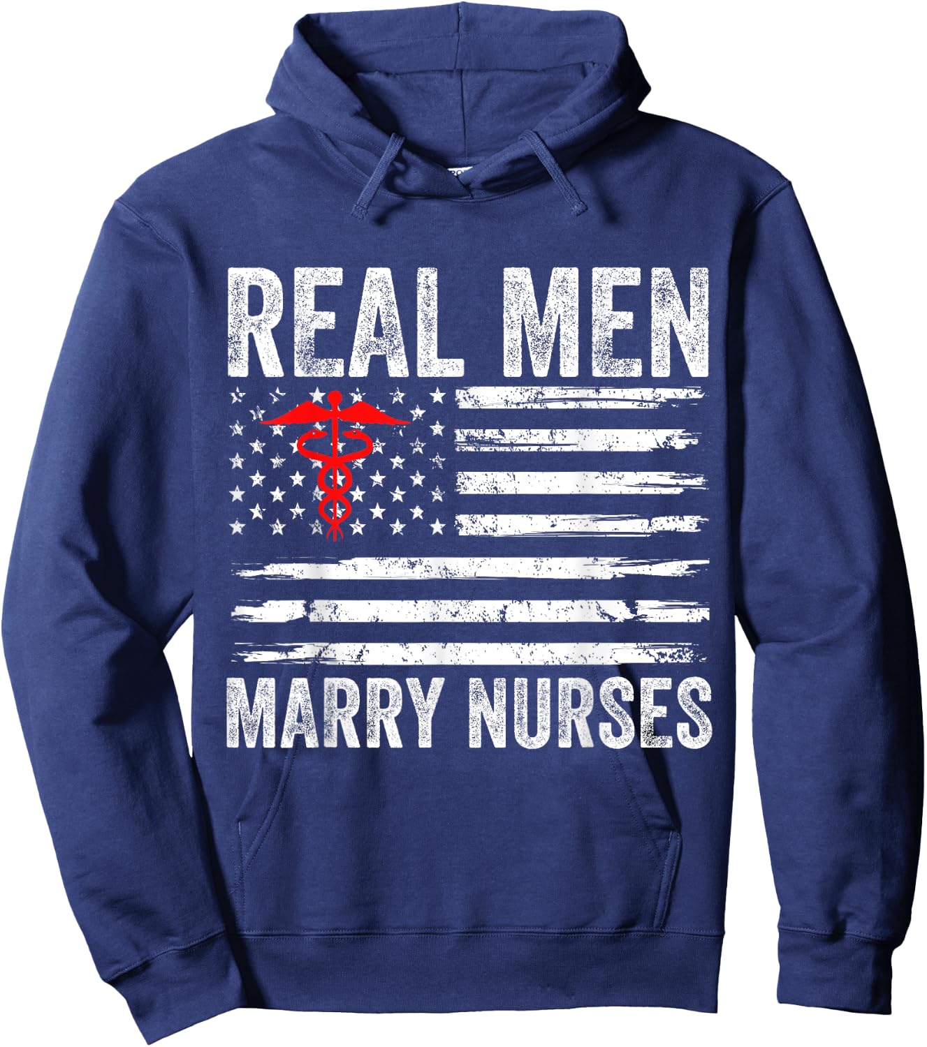 Real Men Marry Nurses Funny Nurse Husband Fiance Nurse Wife Hoodie - Hoodie | Navy