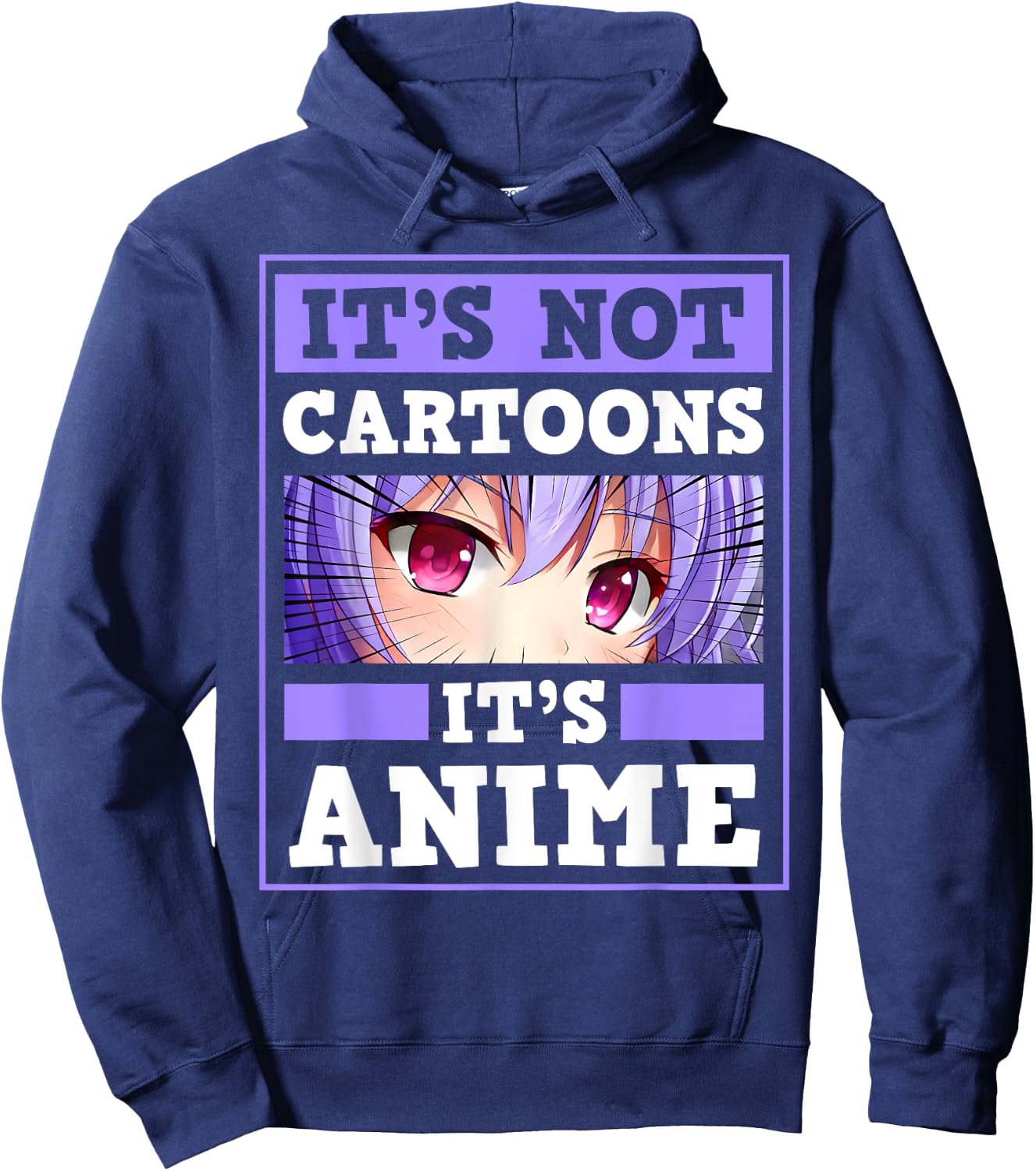 It's Not Cartoon It's Anime Kawaii Japanese Anime Girl Otaku Hoodie - Hoodie | Navy