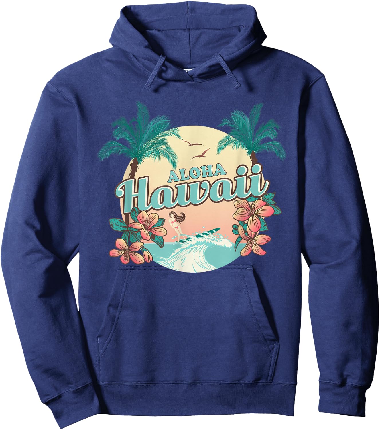 Hawaii - ALOHA - HI - Throwback Design - Classic Hoodie - Hoodie | Navy