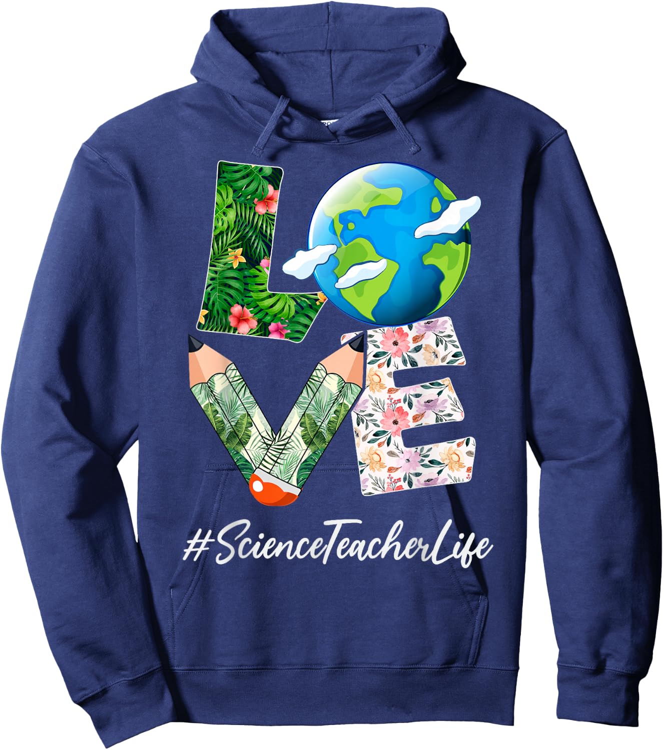 Science Teacher Love World Earth Day Save the Planet Hoodie - Hoodie | Navy