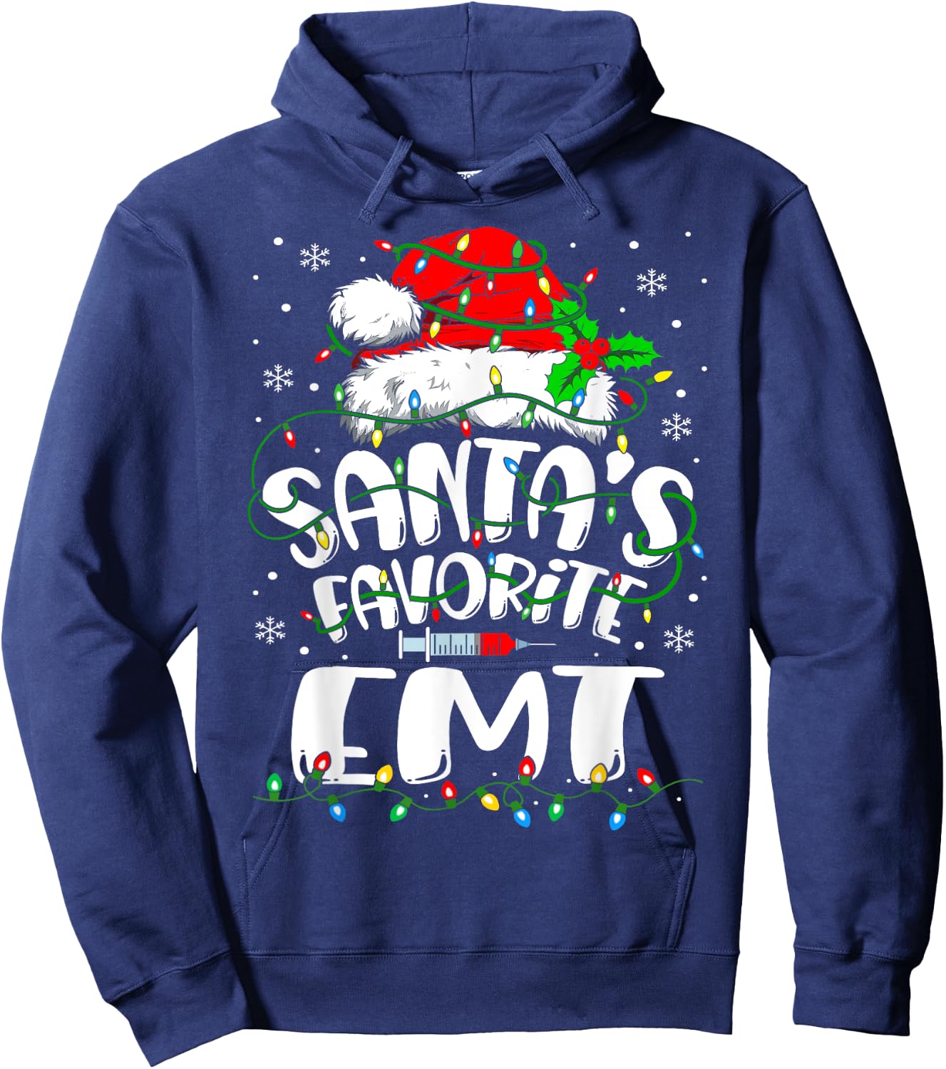 Santa Favorite EMT Christmas Emergency Medical Technician Hoodie - Hoodie | Navy