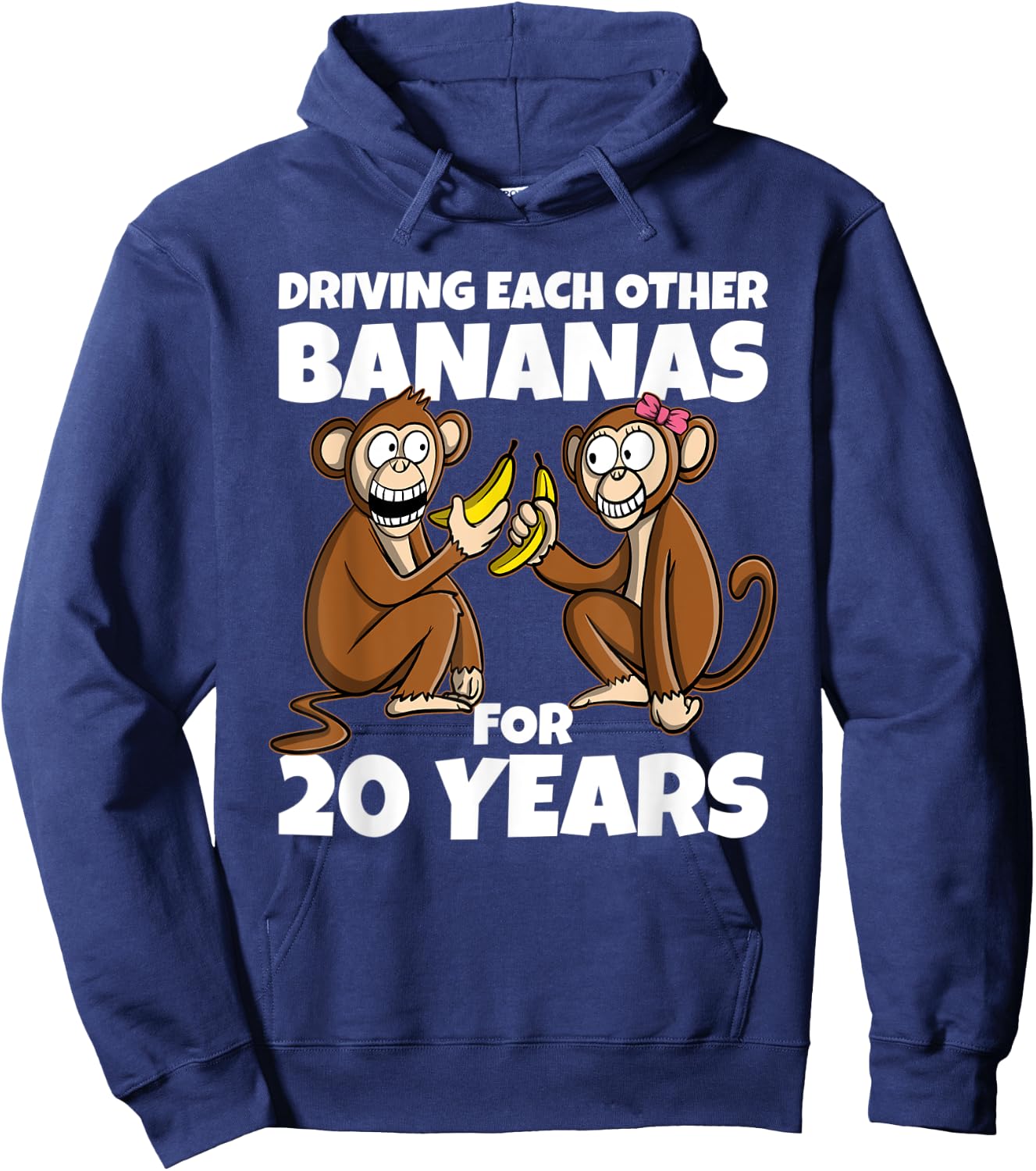 20th Wedding Anniversary Driving Each Other Bananas 20 Year Hoodie - Hoodie | Navy