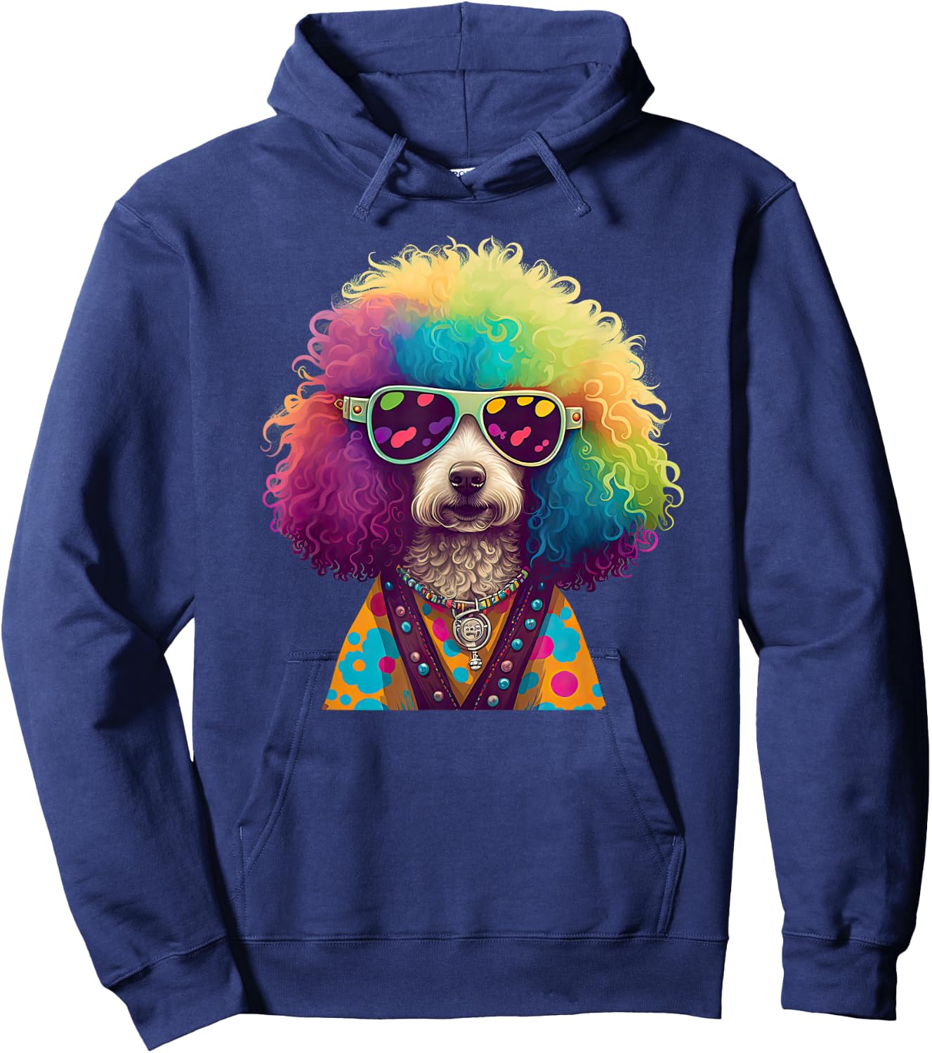Funny Poodle Dog Miniature Poodle Toy Poodle Hippie Women Kids Hoodie - Hoodie | Navy