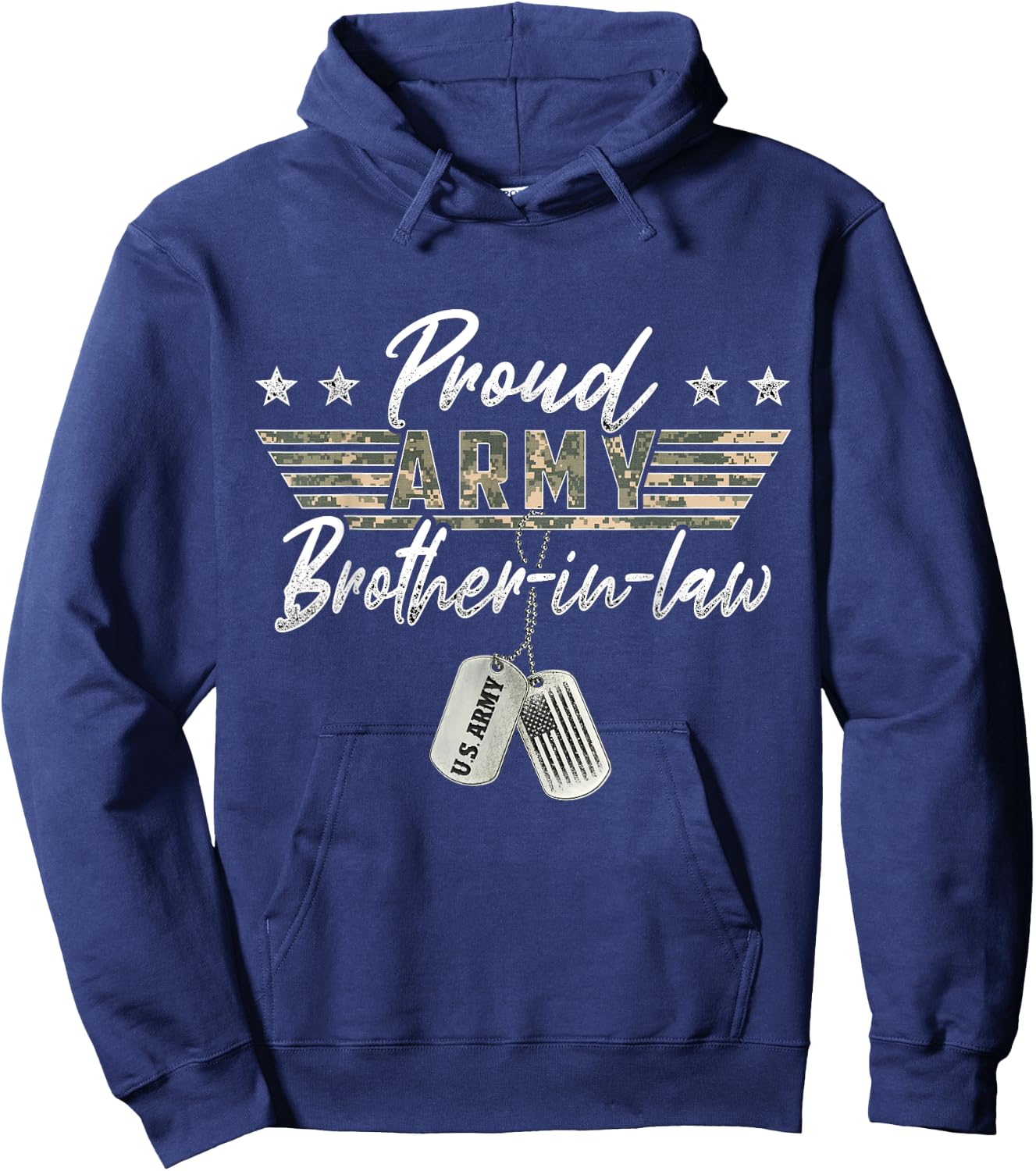 Proud Army Brother-In-Law American Veteran Military Hoodie - Hoodie | Navy