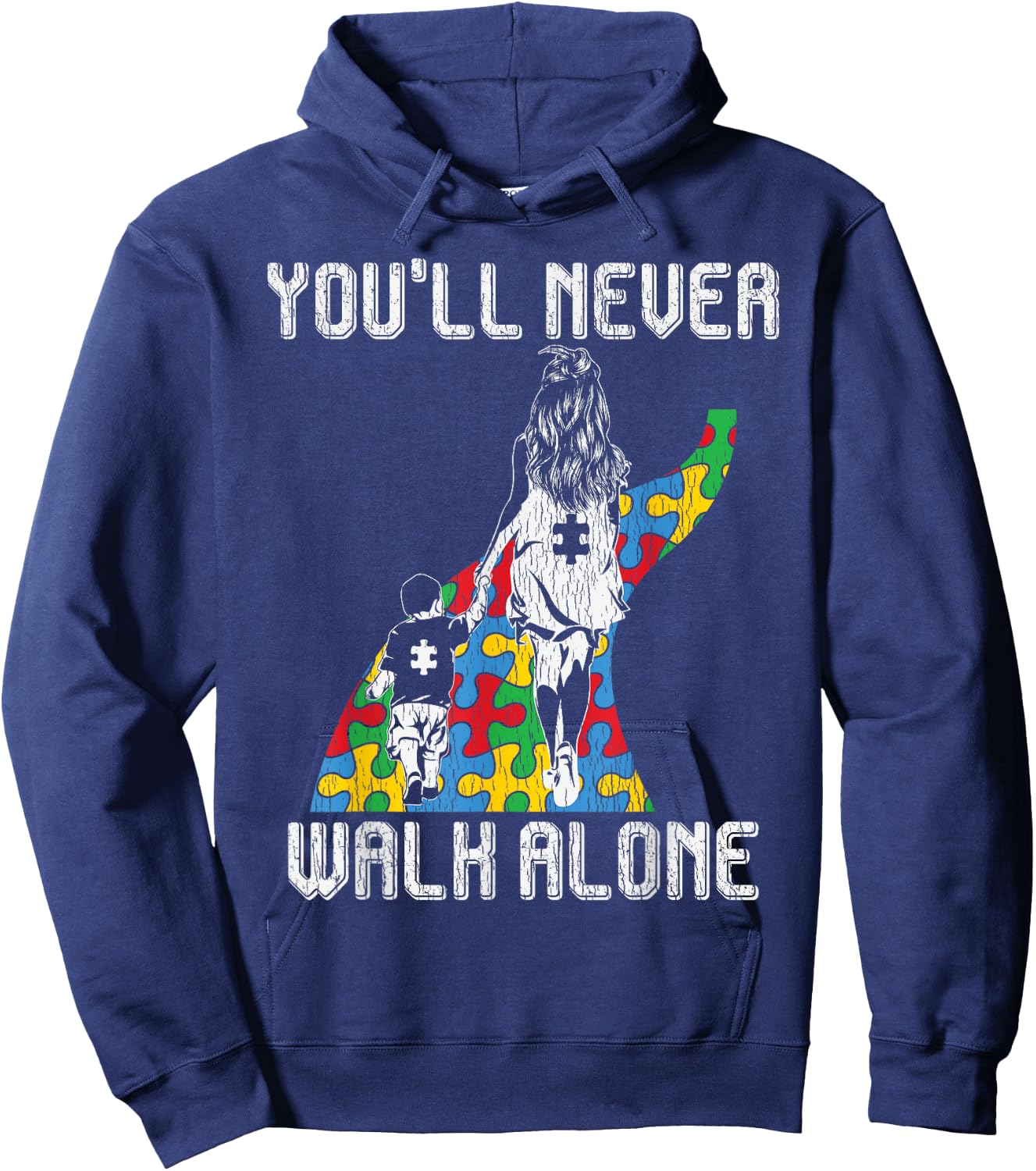 Autism Awareness Mother Son Autistic Kids Boys Autism Mom Hoodie - Hoodie | Navy