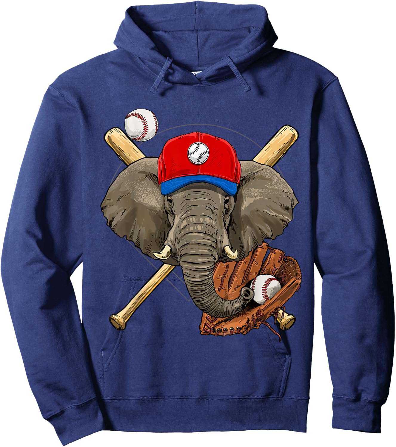 Elephant Baseball Elephant Lovers Baseball Player Hoodie - Hoodie | Navy