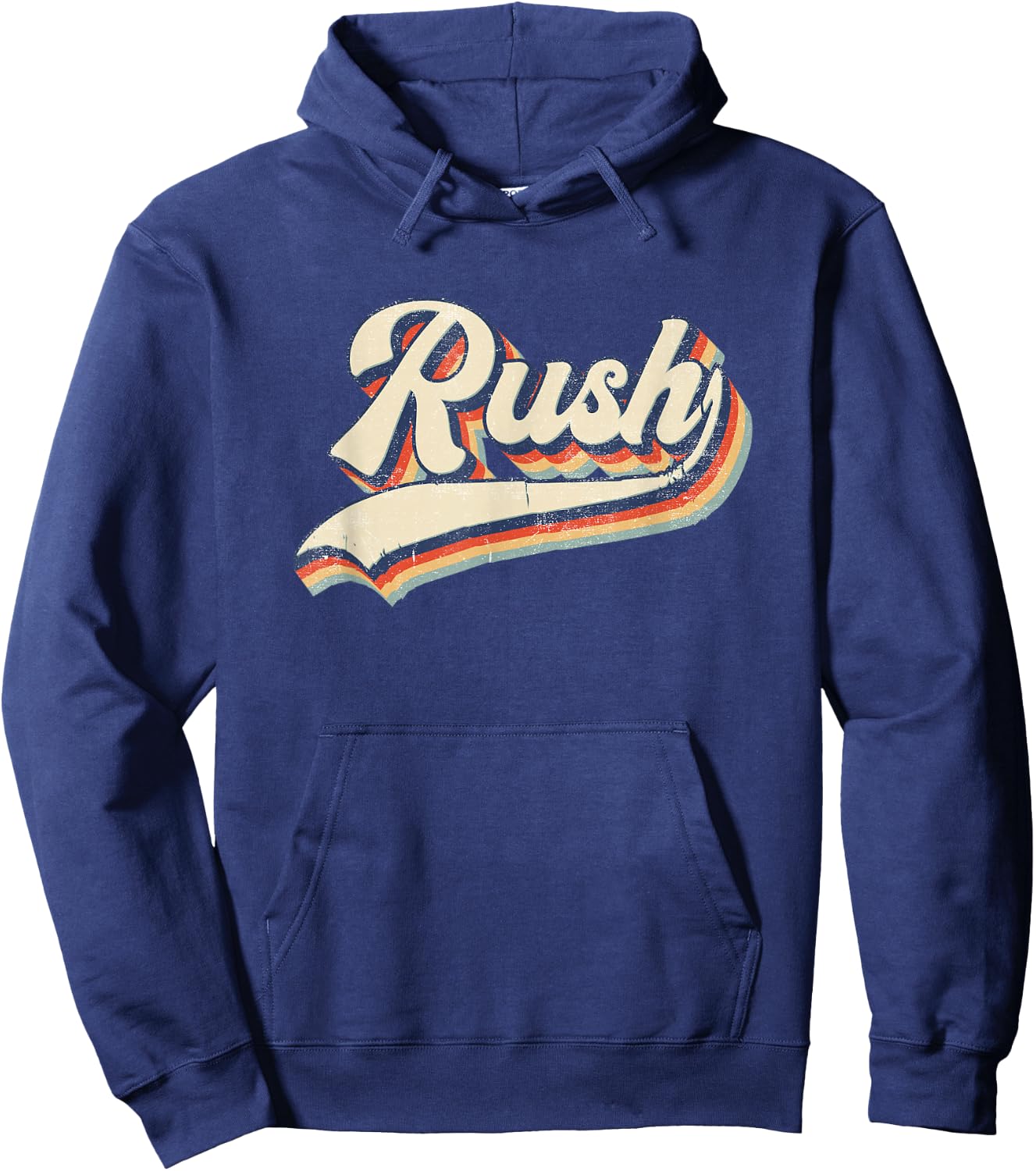 Rush Surname Vintage Retro Gift Men Women Boy Girl Hoodie - Hoodie | Navy