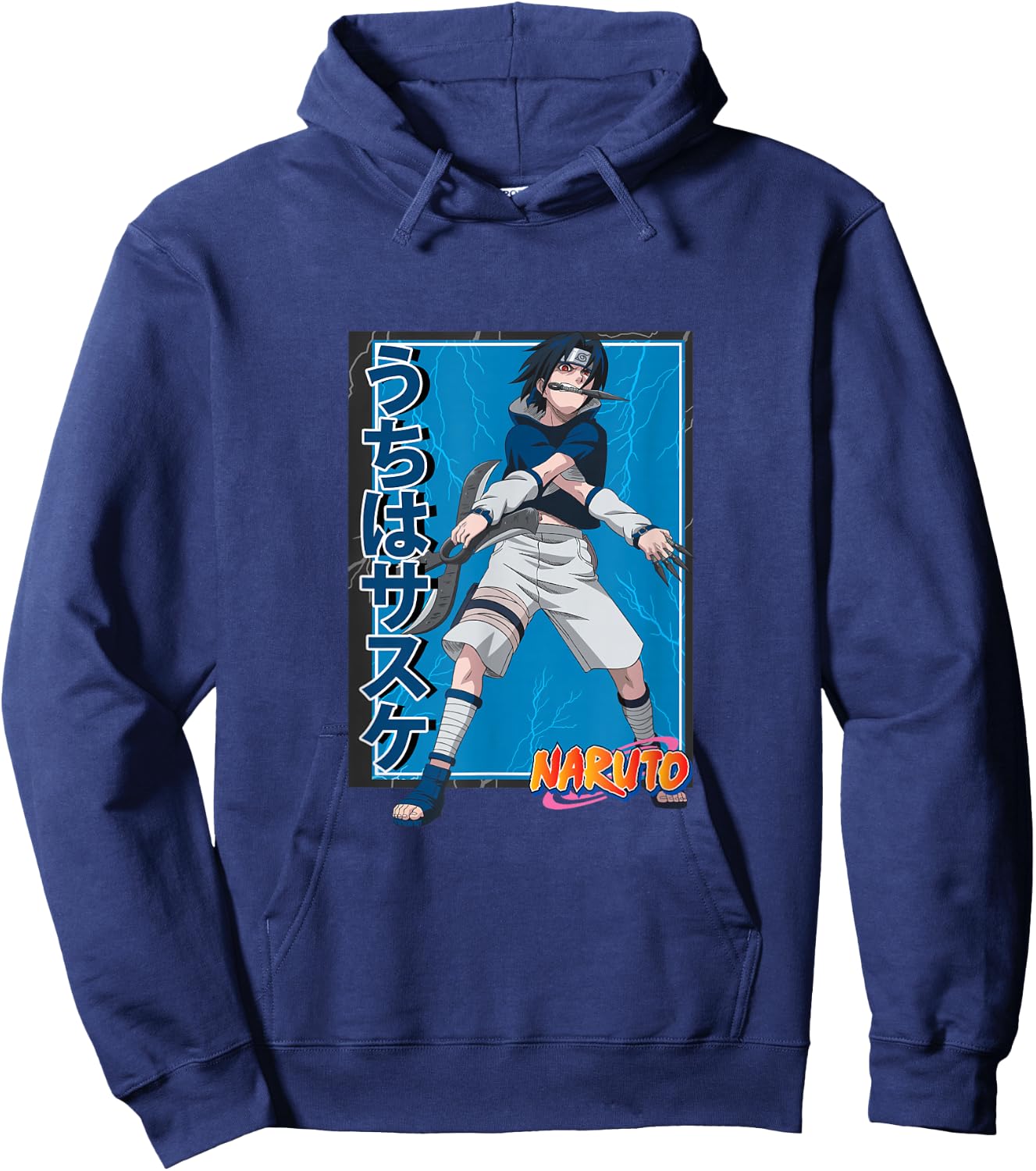 Naruto Shippuden Sasuke Uchiha Bladed Weapons Hoodie - Hoodie | Navy