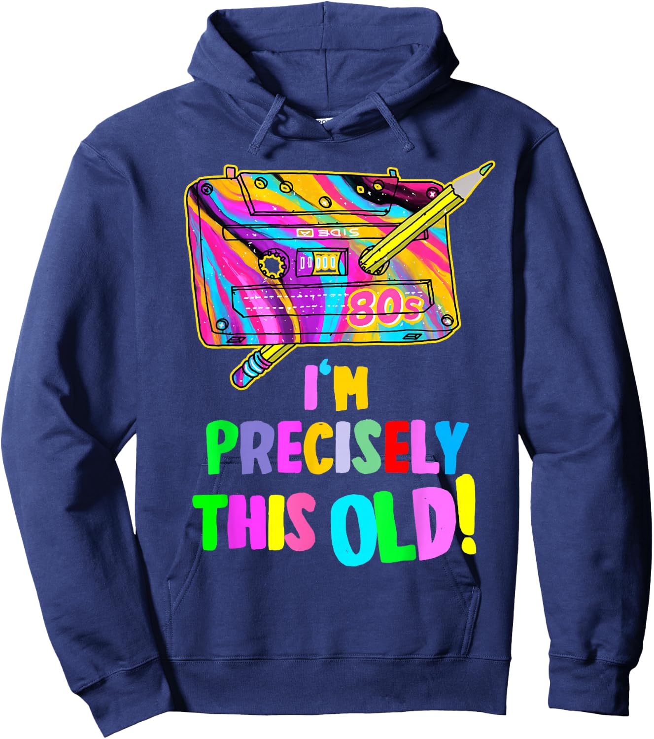 80s Ideas Rave Outfit & 80s Festival Costume Hoodie - Hoodie | Navy