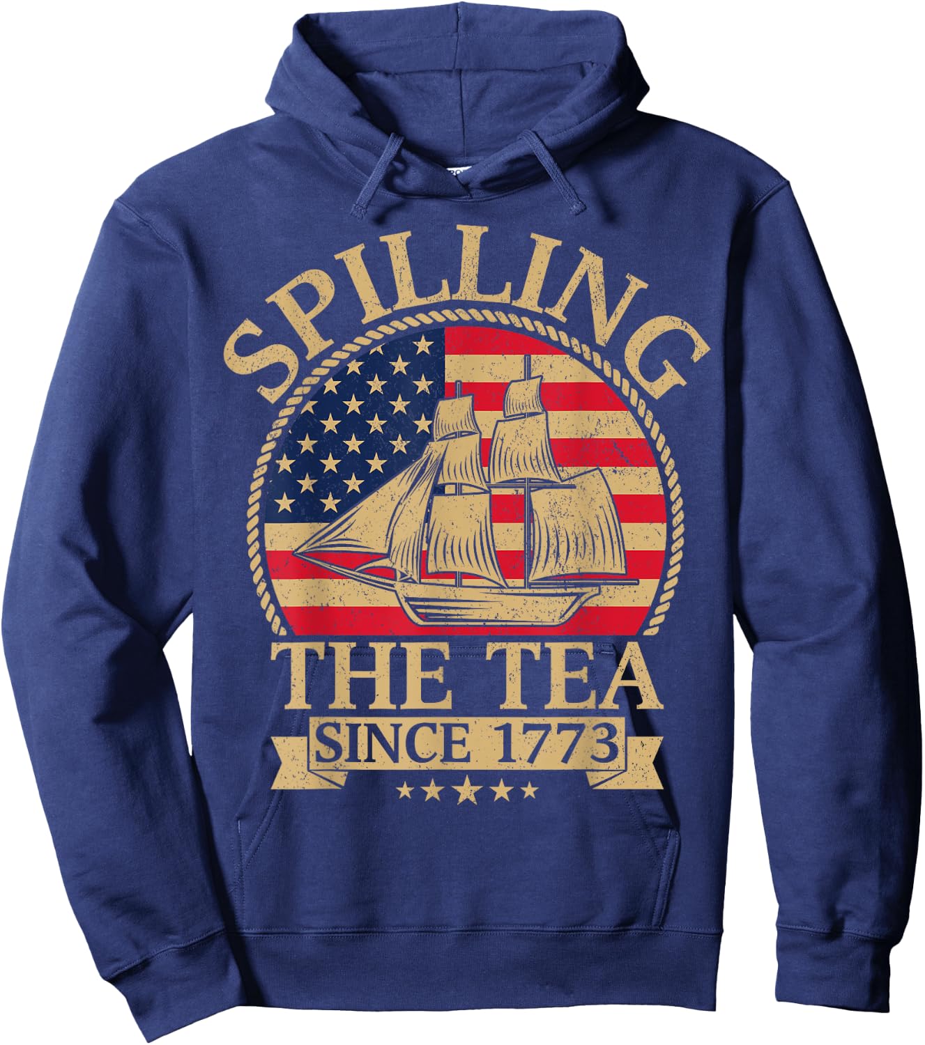 Spilling The Tea Since 1773 Vintage Us History Teacher Women Kids Hoodie - Hoodie | Navy