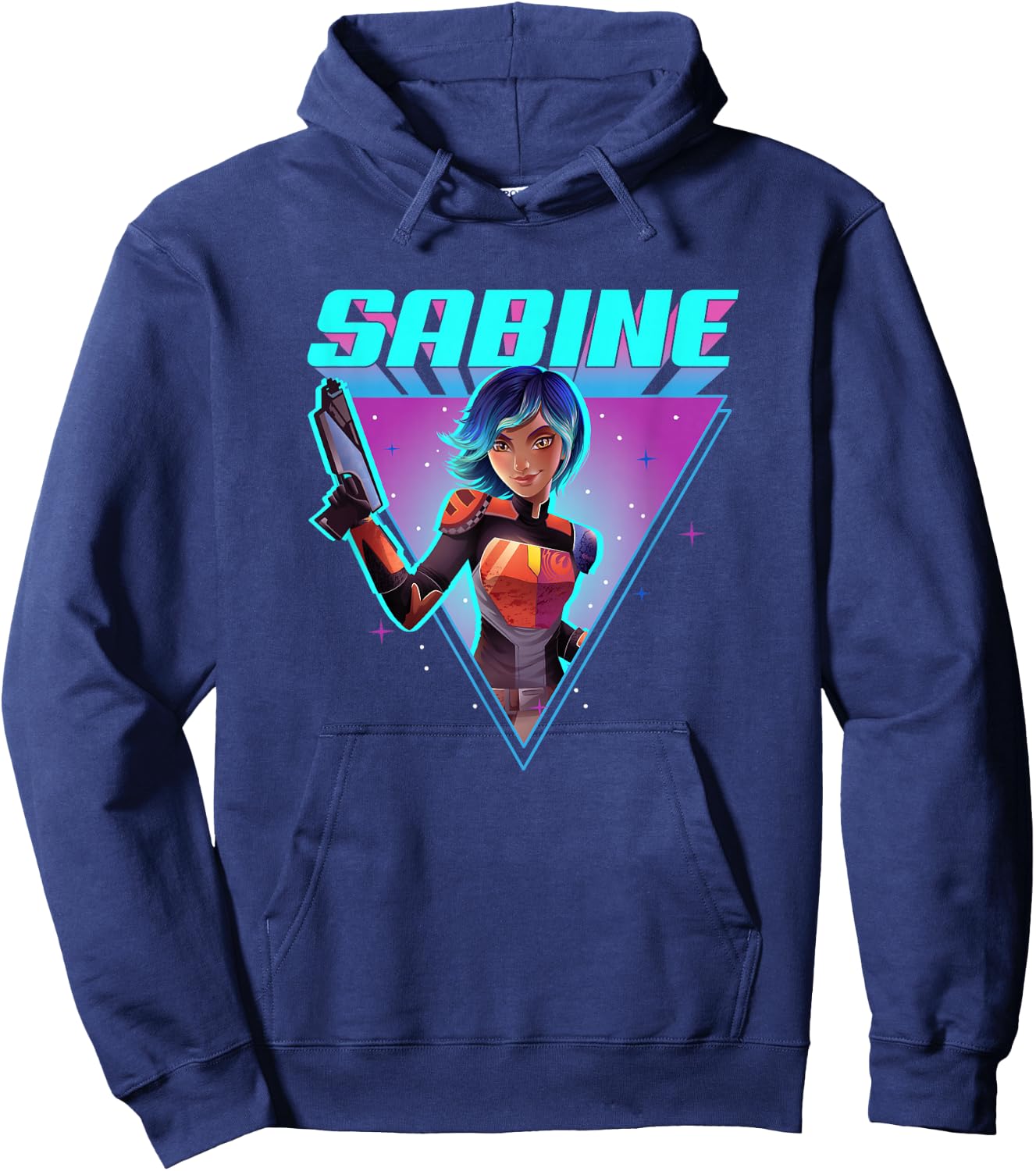 Star Wars Forces Of Destiny Sabine Wren Bright Neon Portrait Hoodie - Hoodie | Navy
