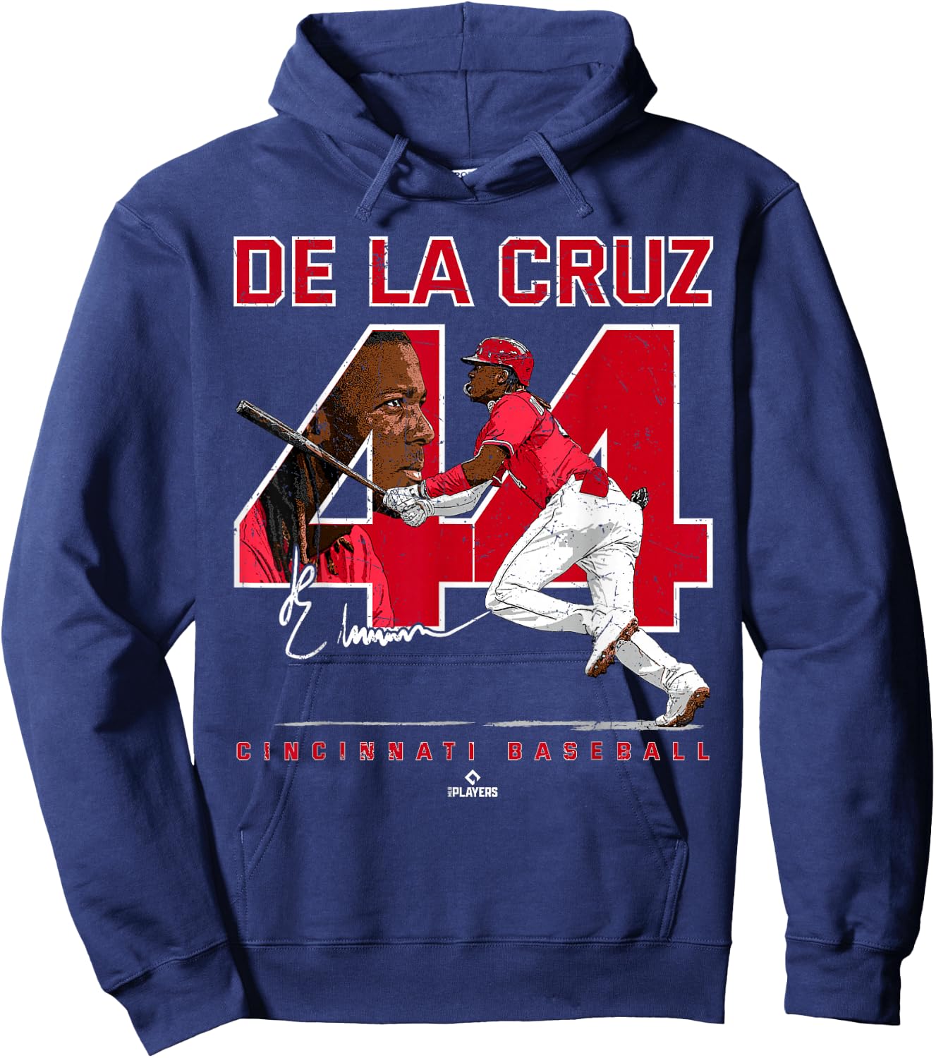 Number & Portrait Elly De La Cruz Cincinnati MLBPA Hoodie - Hoodie | Navy