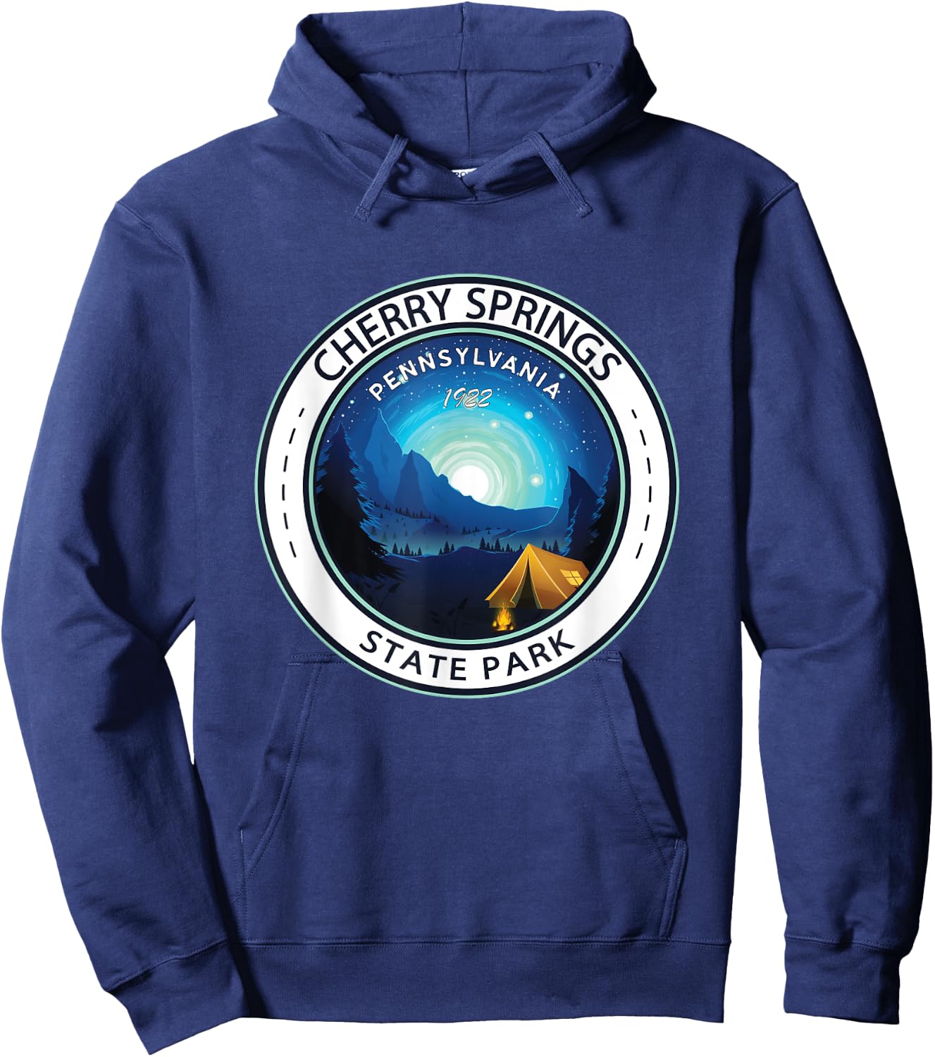 Cherry Springs State Park Pennsylvania Badge Vintage Hoodie - Hoodie | Navy