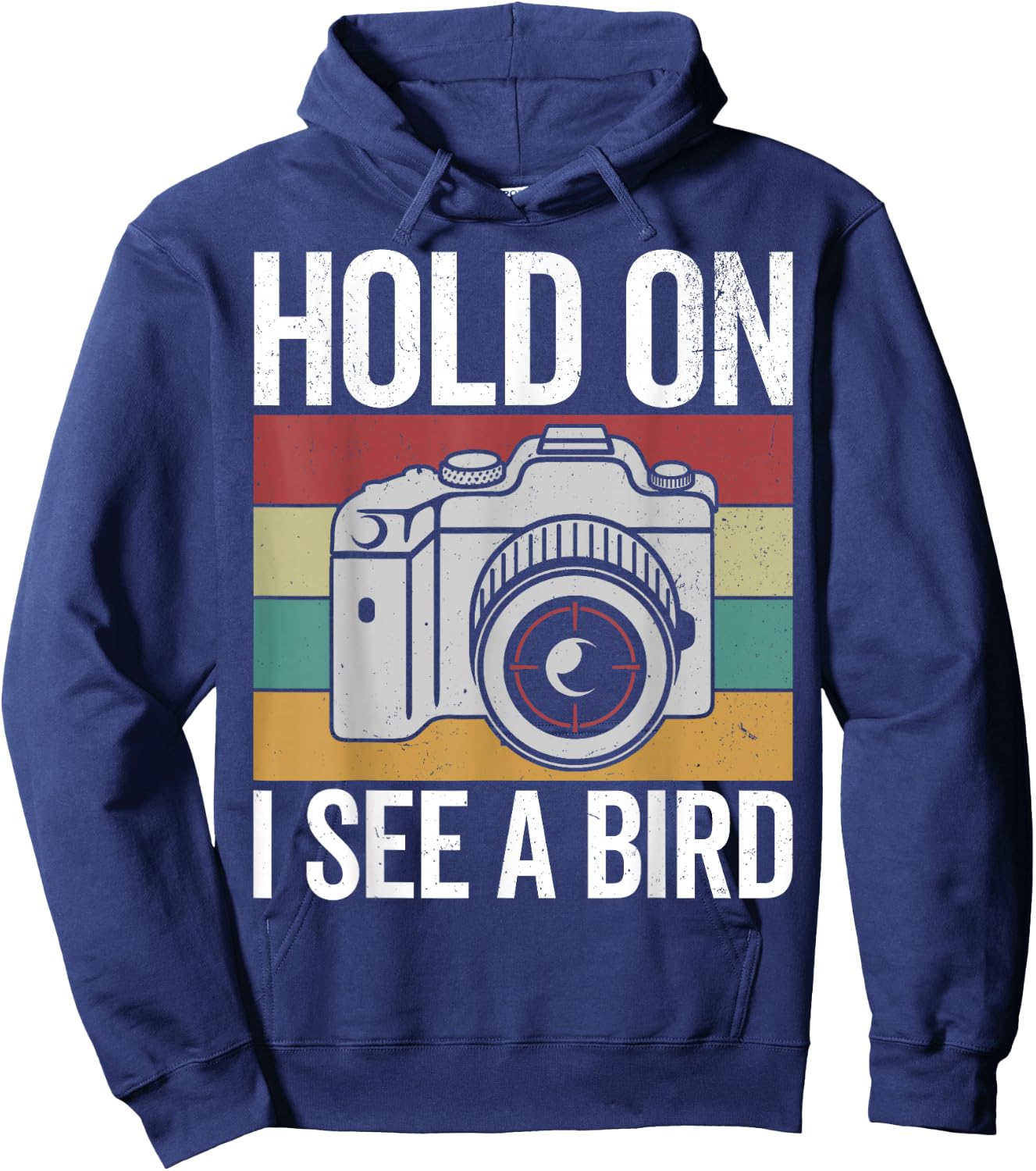 Hold on I see a bird, retro bird photograhper vintage camera Hoodie - Hoodie | Navy