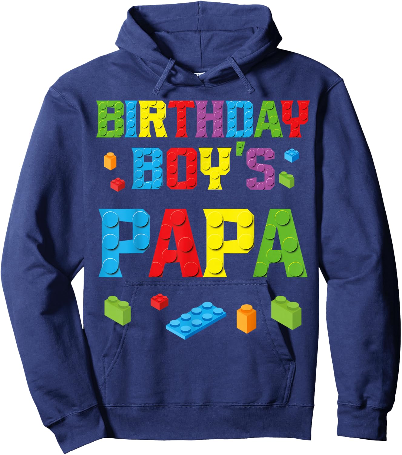 Master Builder Birthday Boy's Papa Building Bricks Blocks Hoodie - Hoodie | Navy