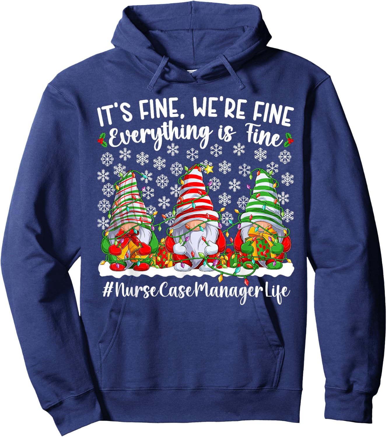 Funny Nurse Case Manager Christmas Case Management Xmas Hoodie - Hoodie | Navy