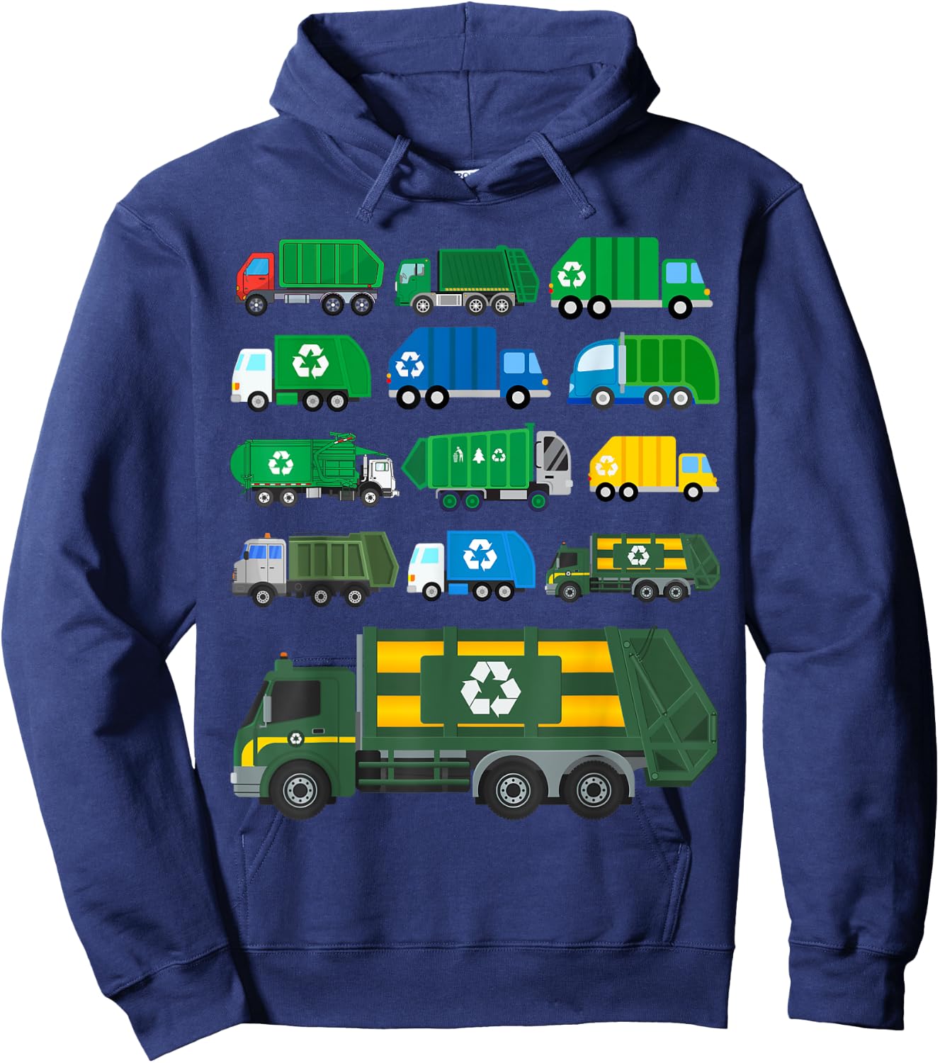 Garbage Truck Global Recycling Day Trash Truck Collector Hoodie - Hoodie | Navy