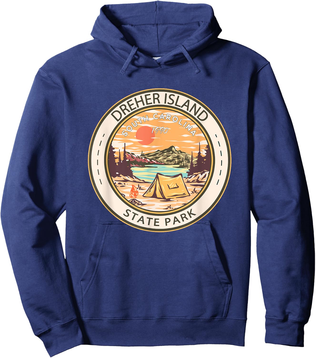 Dreher Island State Park South Carolina Badge Vintage Hoodie - Hoodie | Navy