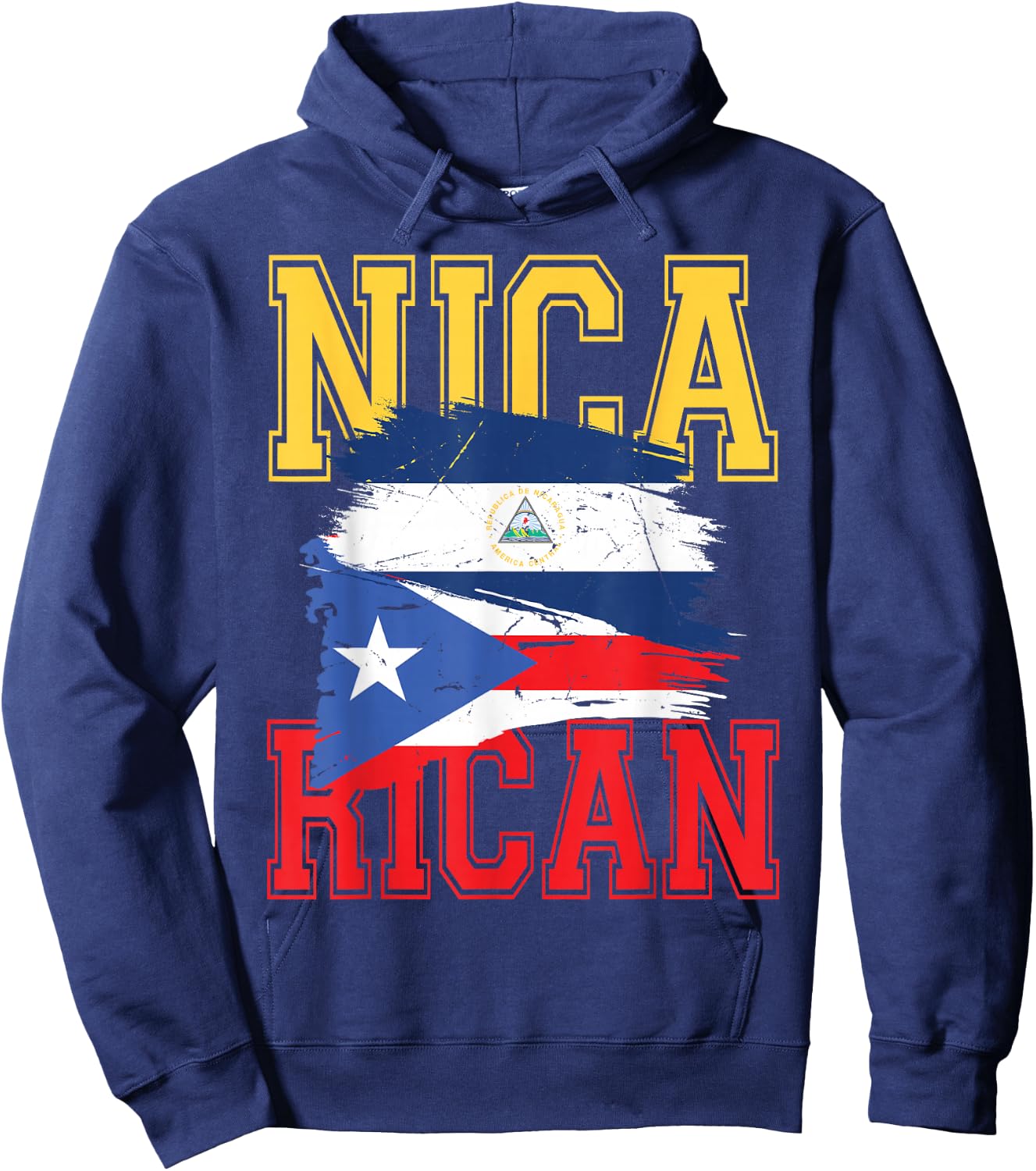 Nicaragua Nica Puerto Rico Boricua Nica Rican Puerto Rican Hoodie - Hoodie | Navy