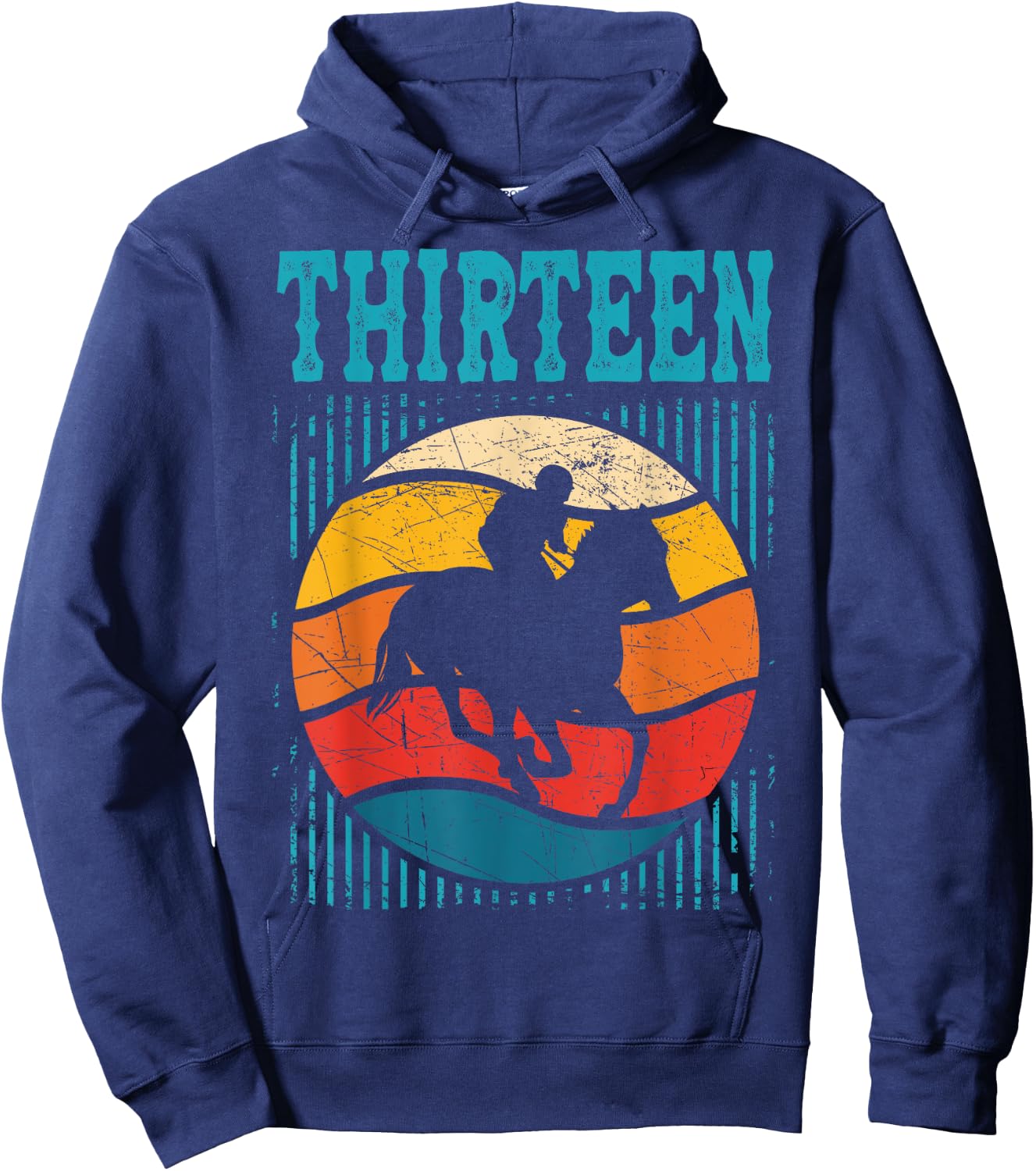 13th Birthday Horse Rider Fan 13 Years old Girls Boys Hoodie - Hoodie | Navy