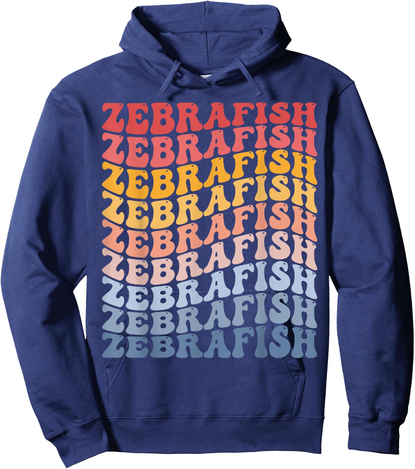Zebrafish Groovy Retro Fish Hoodie - Hoodie | Navy