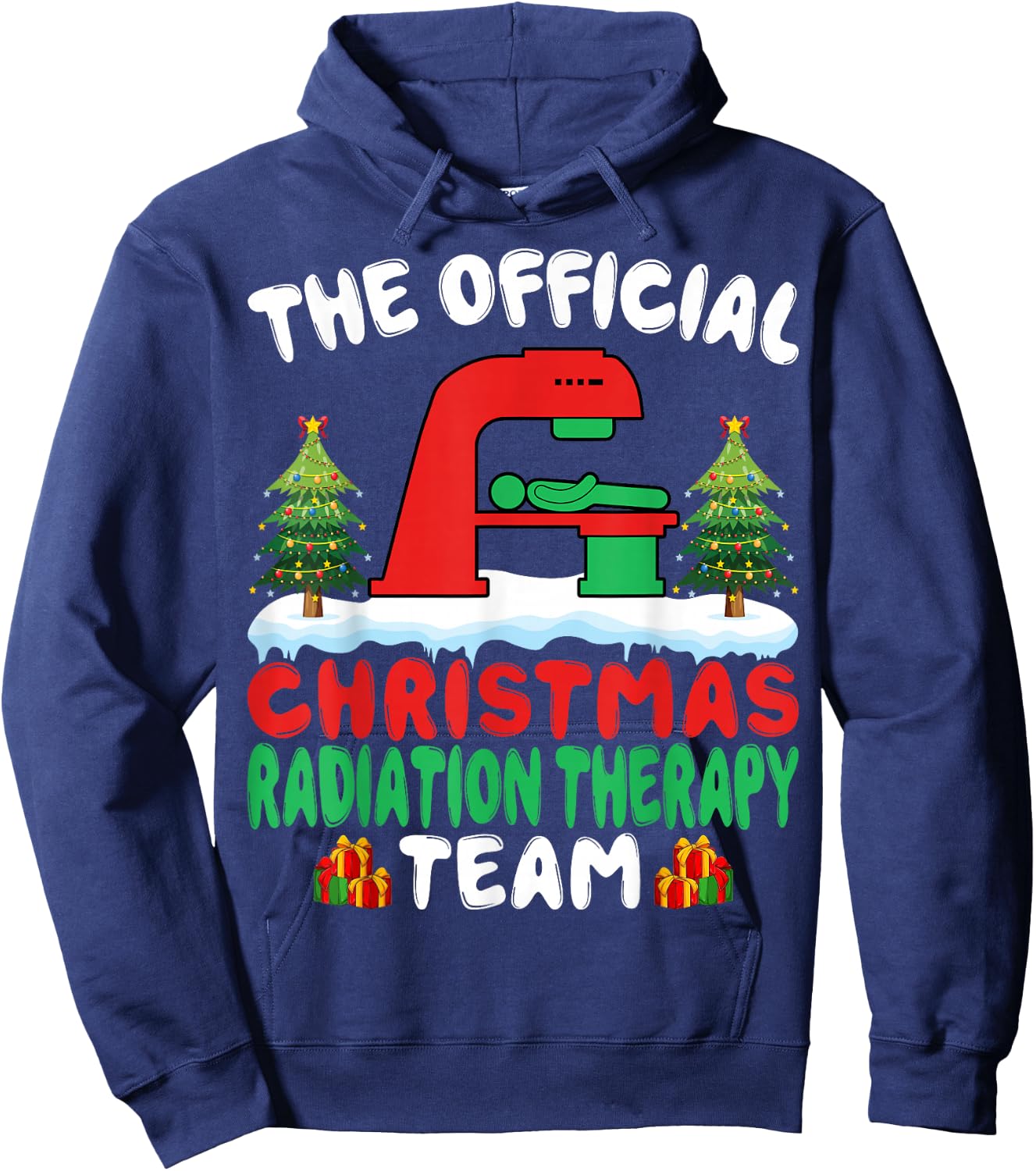 Xmas Radiation Therapy Team - Radiation Therapist Christmas Hoodie - Hoodie | Navy