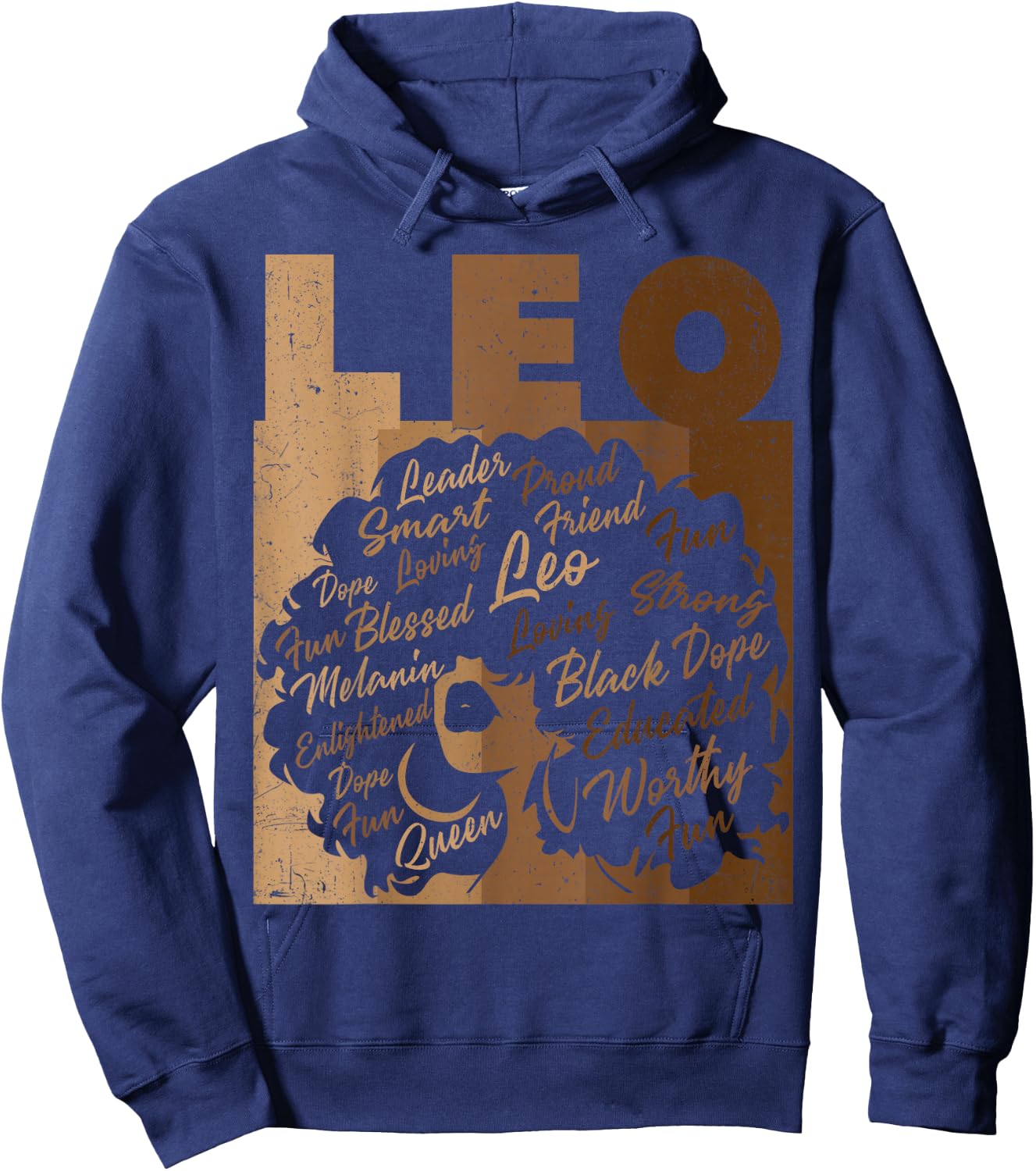 Leo Girl African American Women Melanin Birthday Hoodie - Hoodie | Navy