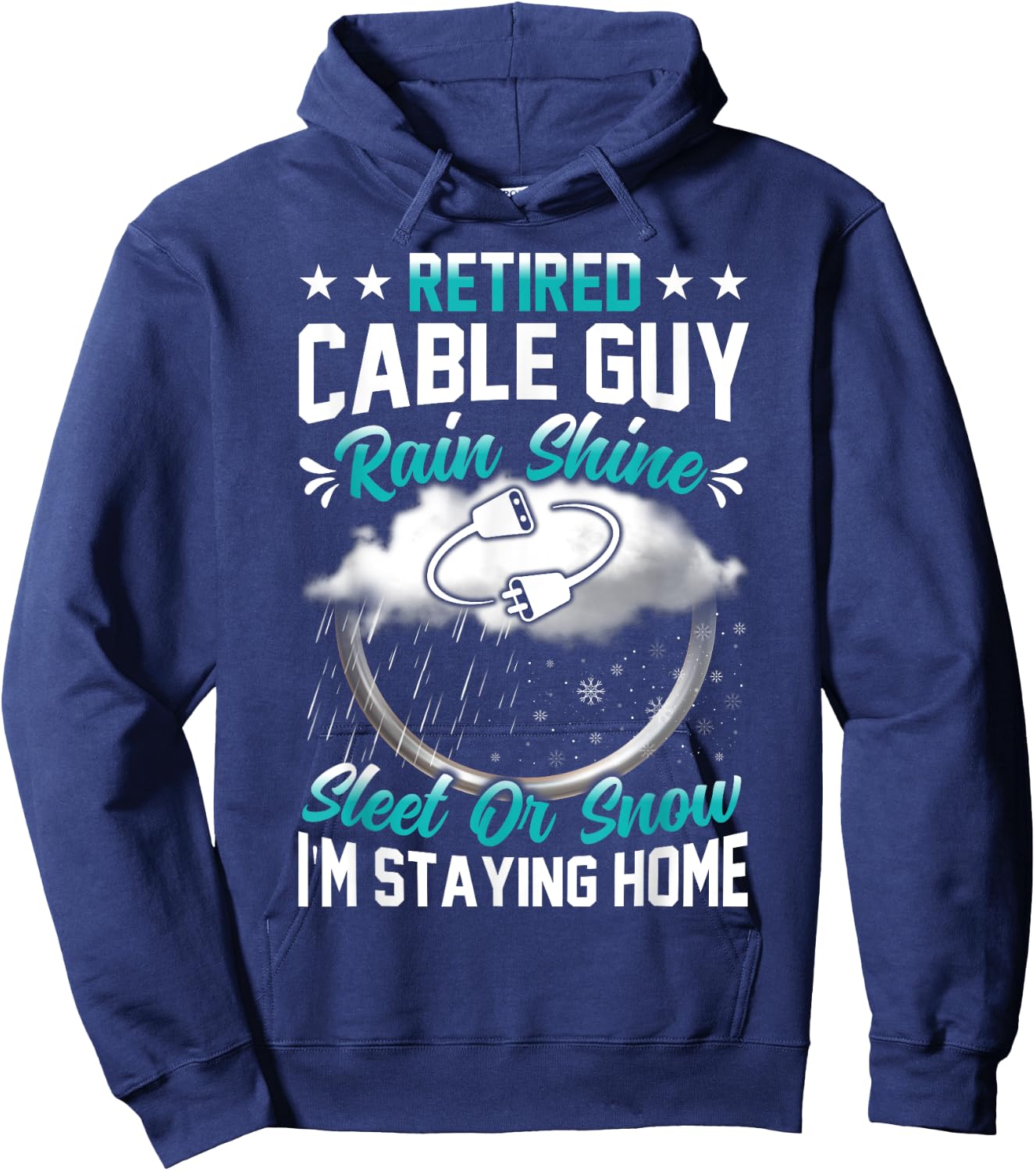 Retired Cable Guy funny retirement gifts for Cable Guy Hoodie - Hoodie | Navy
