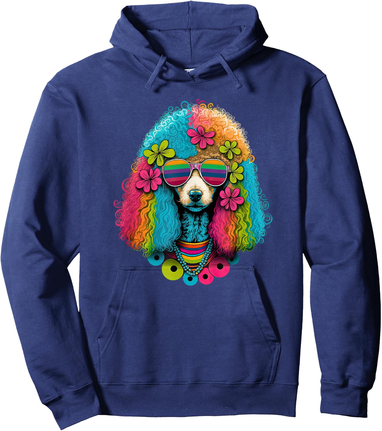 Funny Poodle Dog Miniature Poodle Toy Poodle Hippie Women Girls Kids Hoodie - Hoodie | Navy