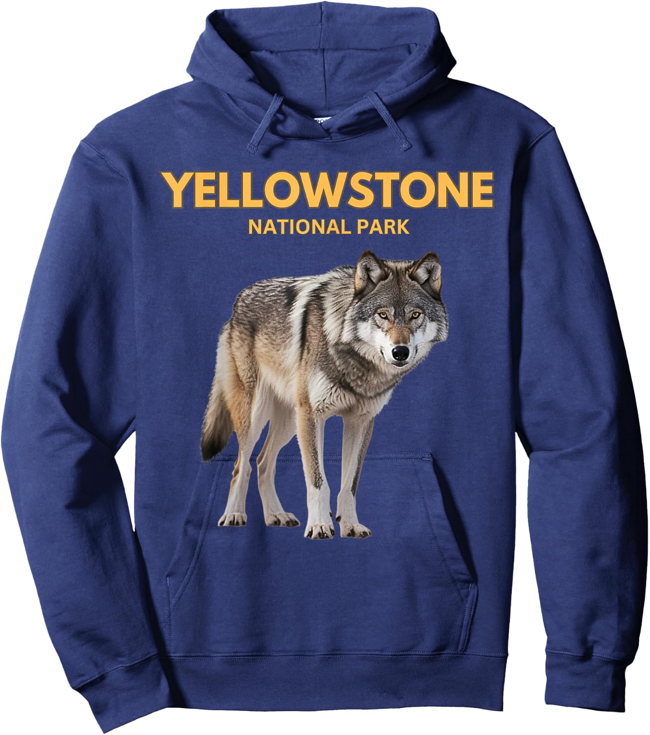 Yellowstone National Park Beautiful Wolf Hoodie - Hoodie | Navy