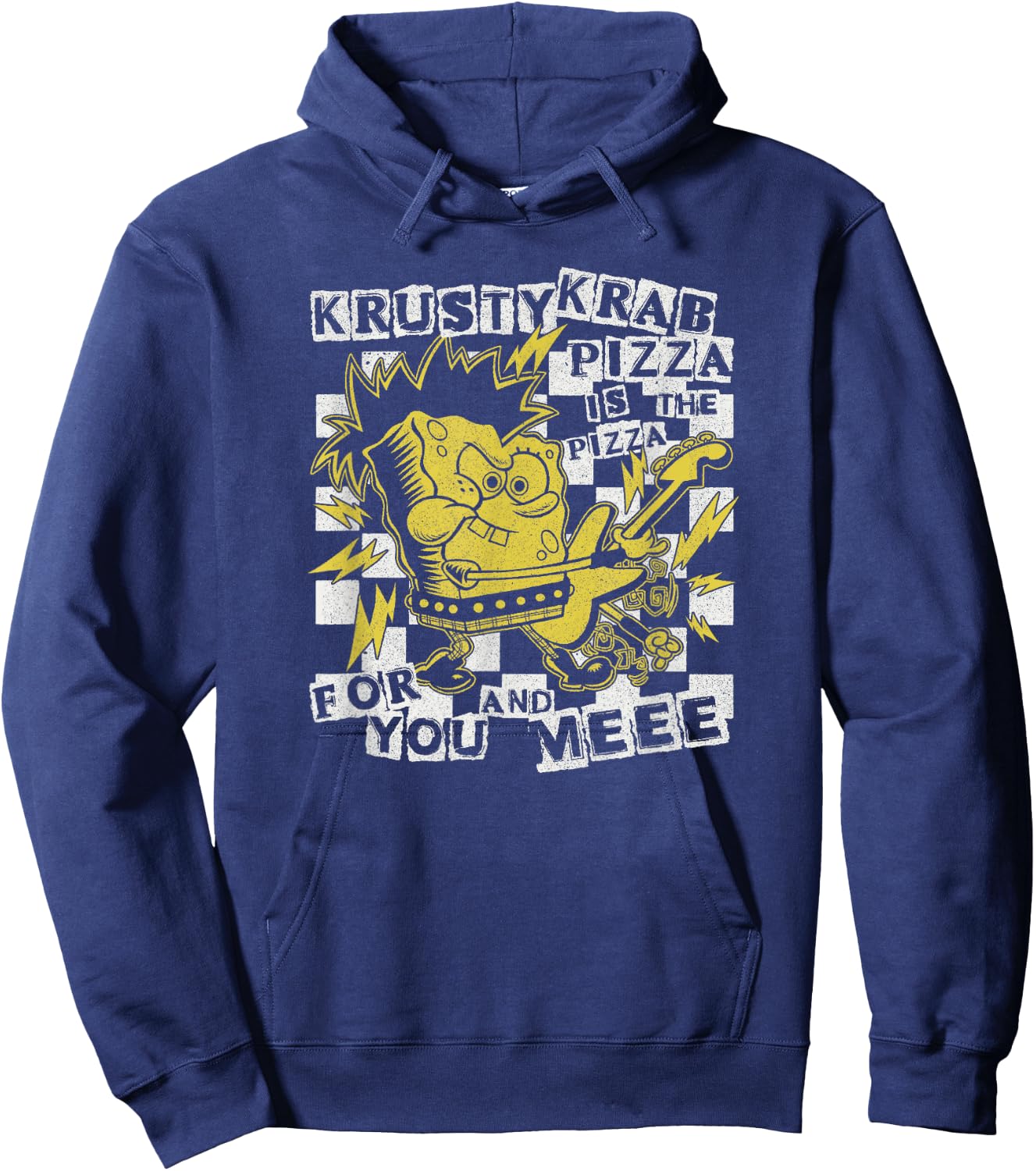 SpongeBob SquarePants Punk Rock Star Krusty Krab Pizza Song Hoodie - Hoodie | Navy