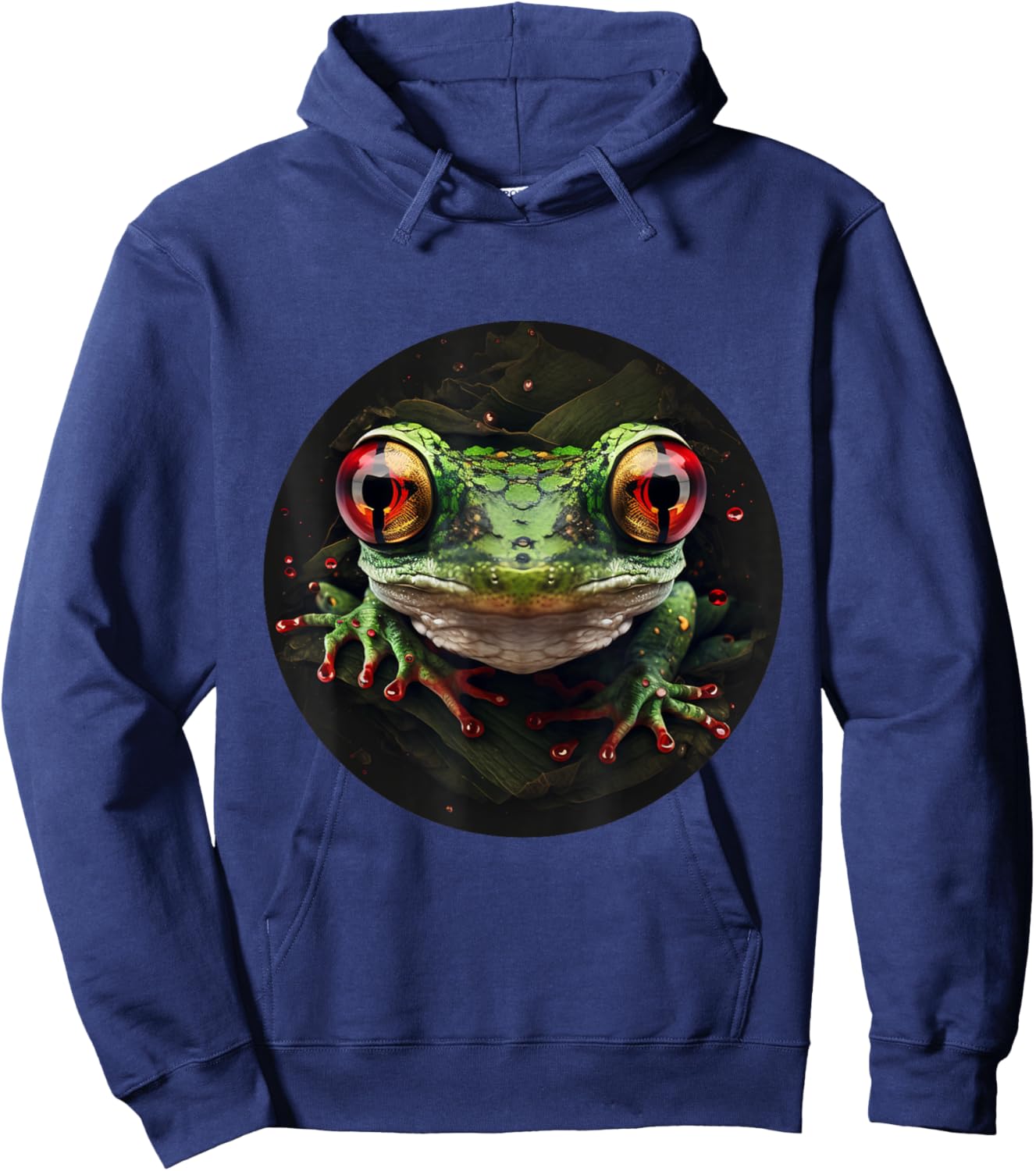 Red Eyed Tree Frog Leaping Frog Rainforest Amphibian Hoodie - Hoodie | Navy