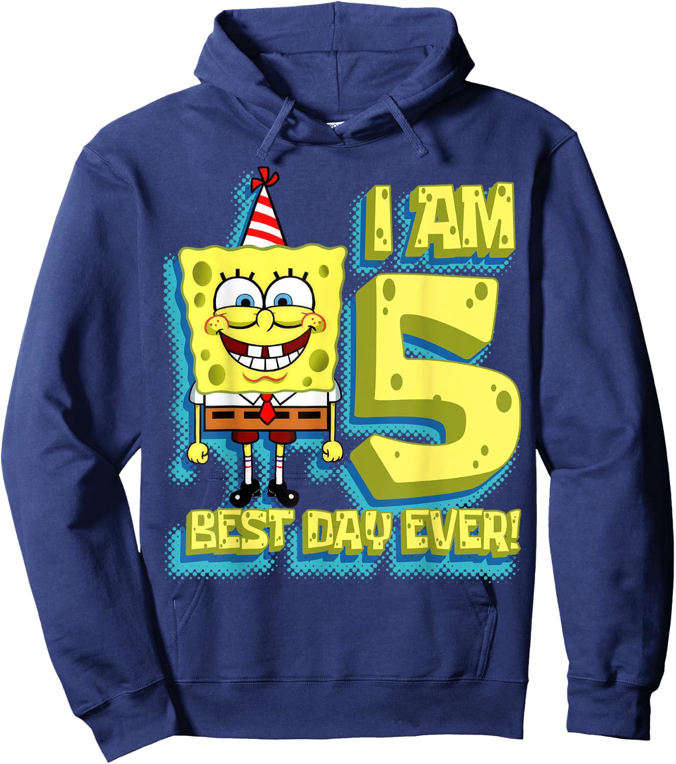 Mademark x SpongeBob SquarePants - SpongeBob SquarePants Birthday I am 5 Best Day Ever Hoodie - Hoodie | Navy