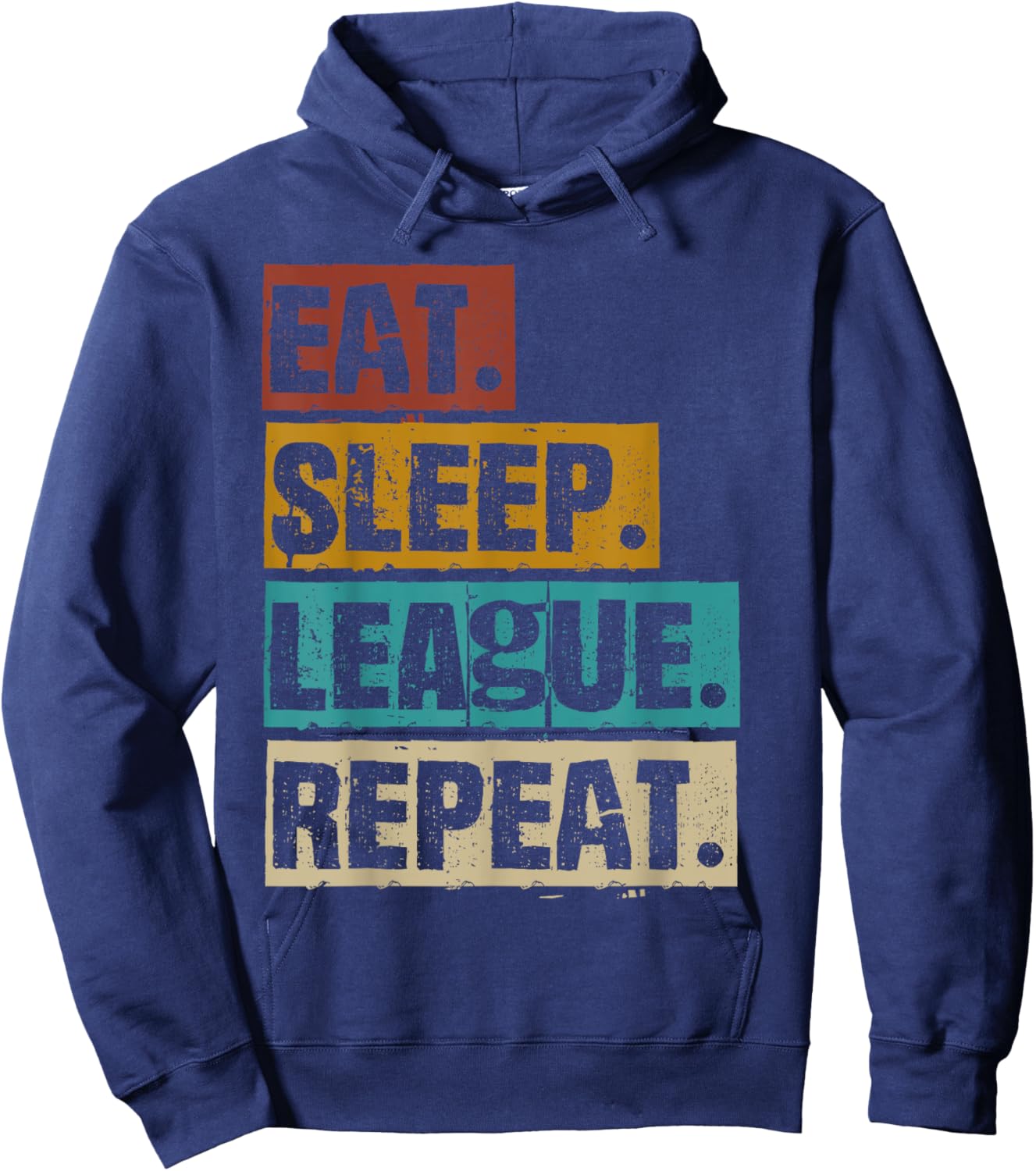 Eat Sleep League Repeat - Vintage Video Gaming Gamer Funny Hoodie - Hoodie | Navy