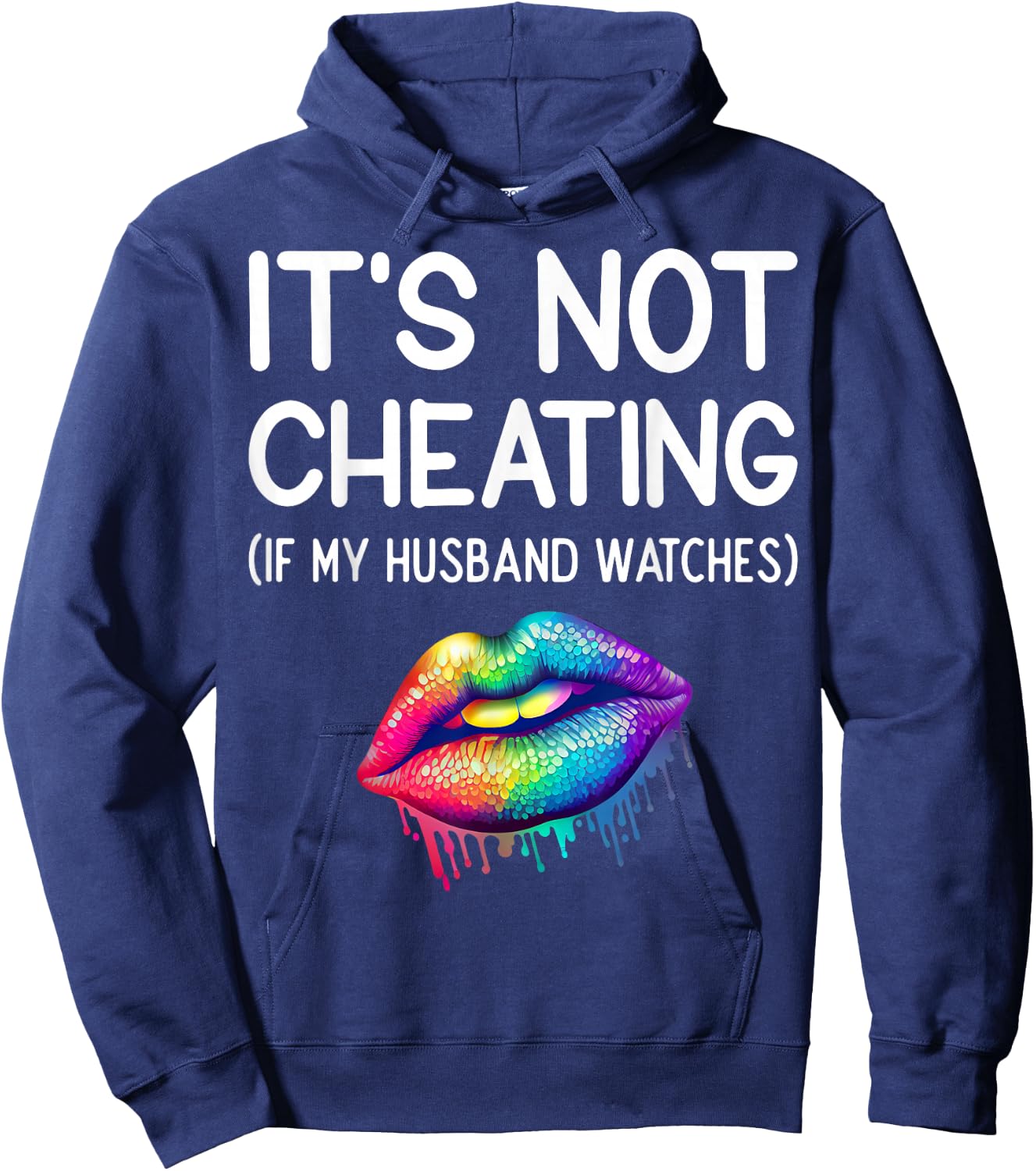 It's Not Cheating If My Husband Watches Swinger Adult Humor Hoodie - Hoodie | Navy