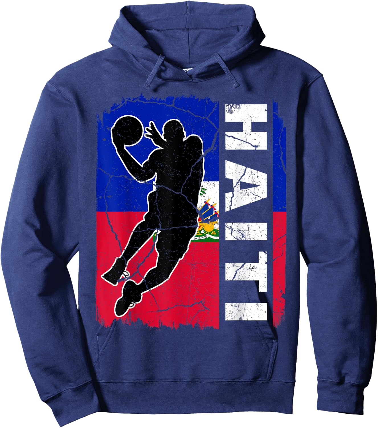 Haitian Basketball Player Haiti Flag Basketball Fans Hoodie - Hoodie | Navy