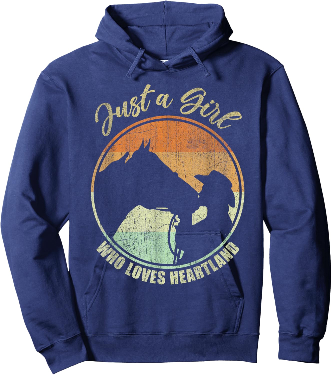 Just A Girl Who Loves Heartland Cowgirl Vintage Hoodie - Hoodie | Navy