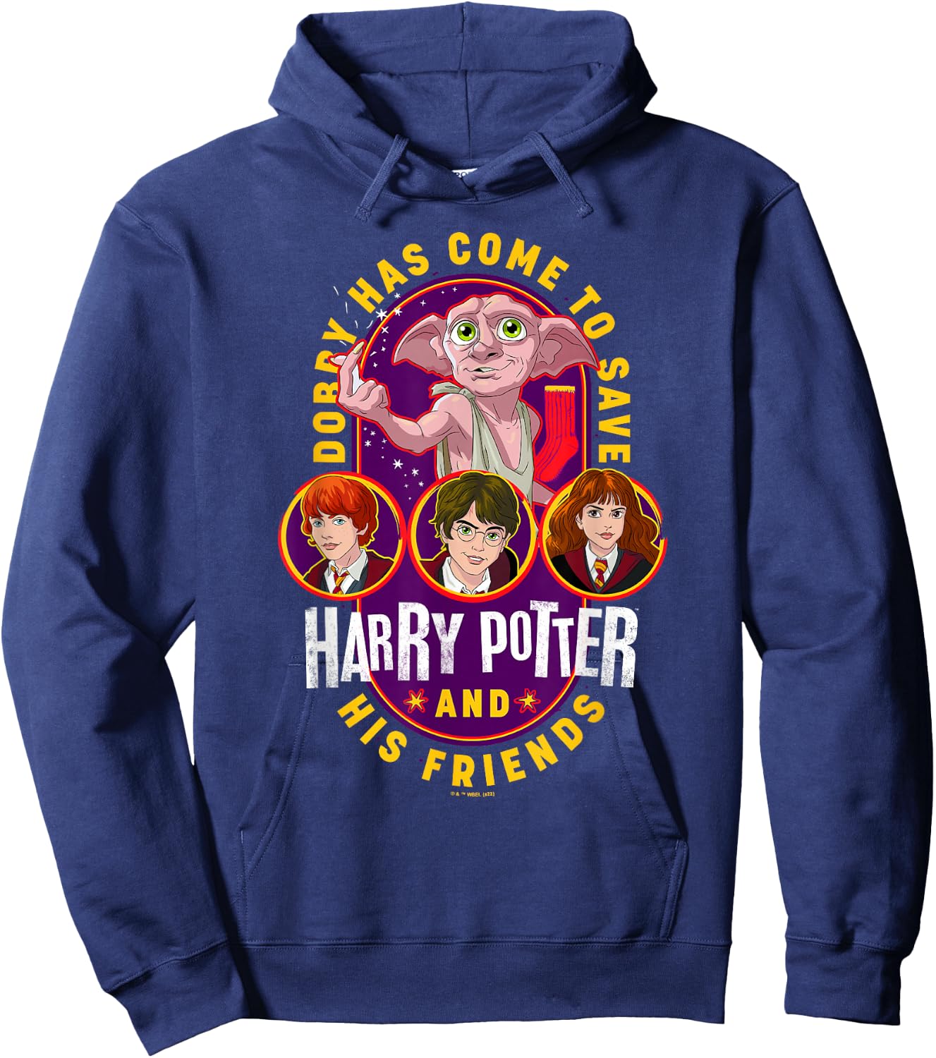 Harry Potter Deathly Hallows 2 Dobby And Wizards Poster Hoodie - Hoodie | Navy