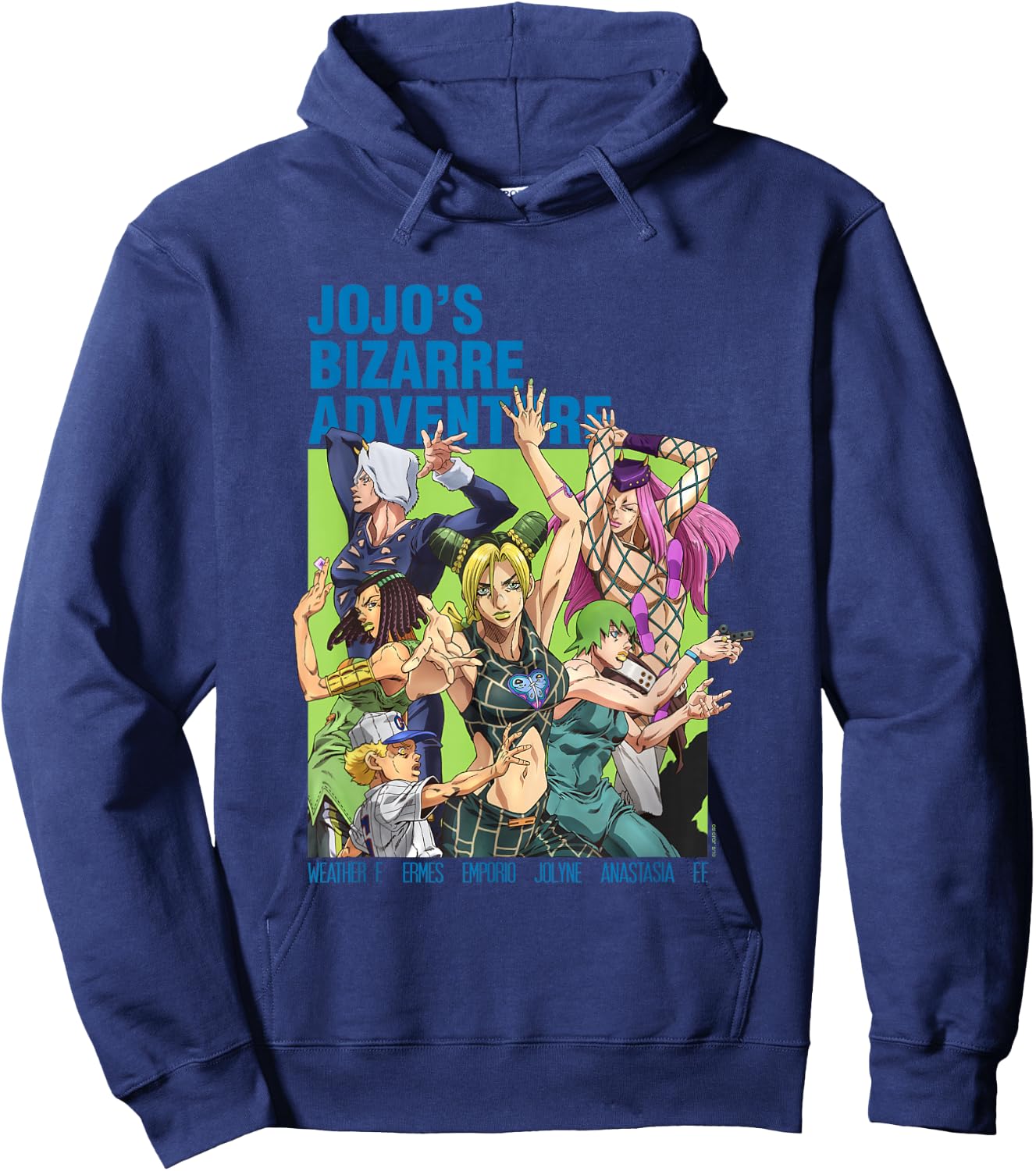 JoJo's Bizarre Adventure Part 6 Stone Ocean Group Pose Anime Hoodie - Hoodie | Navy