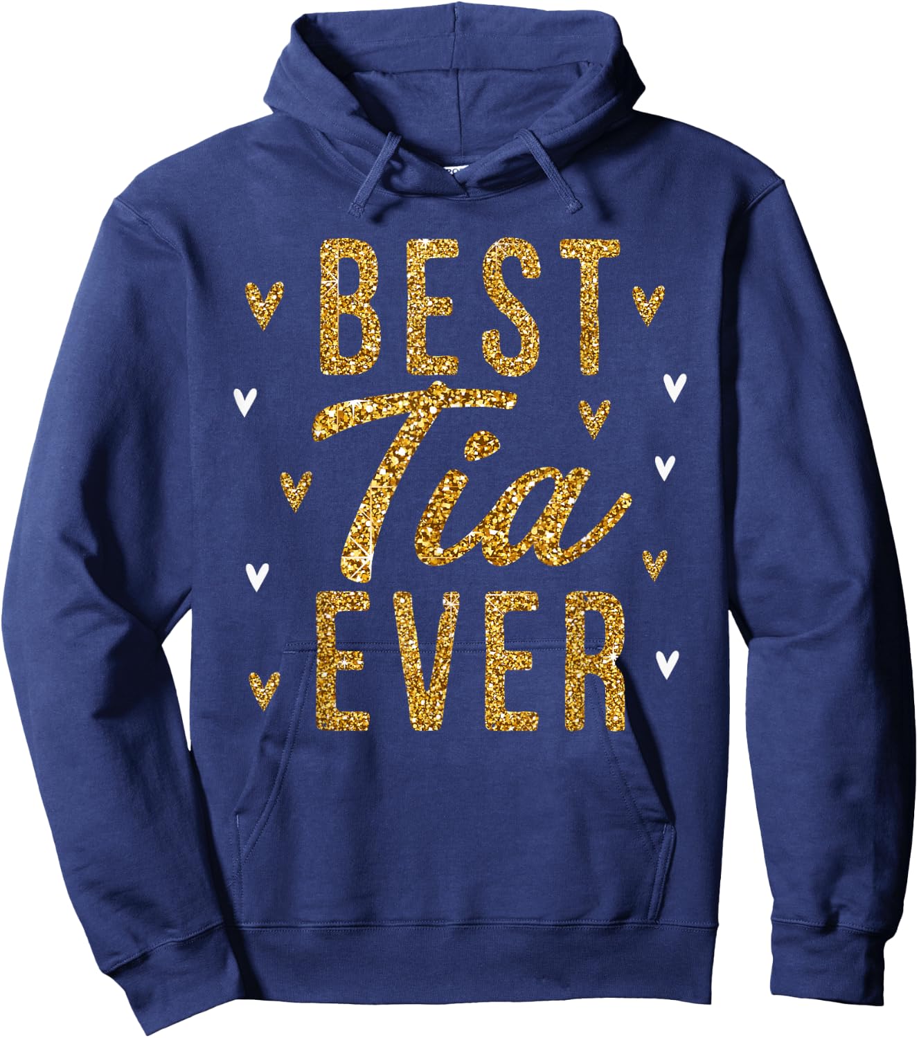 Best Tia Ever Gifts Cute Love Heart Print Hoodie - Hoodie | Navy