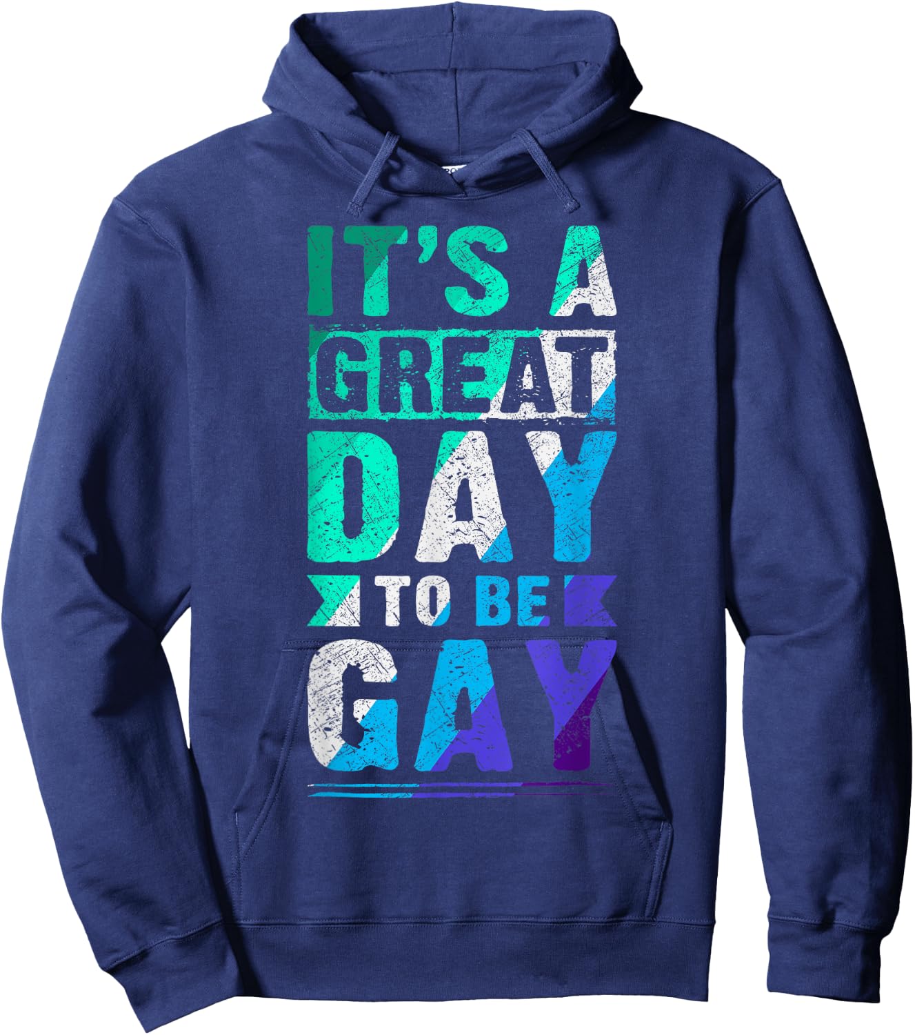 New Blue Gay Male MLM Pride Flag Hoodie - Hoodie | Navy