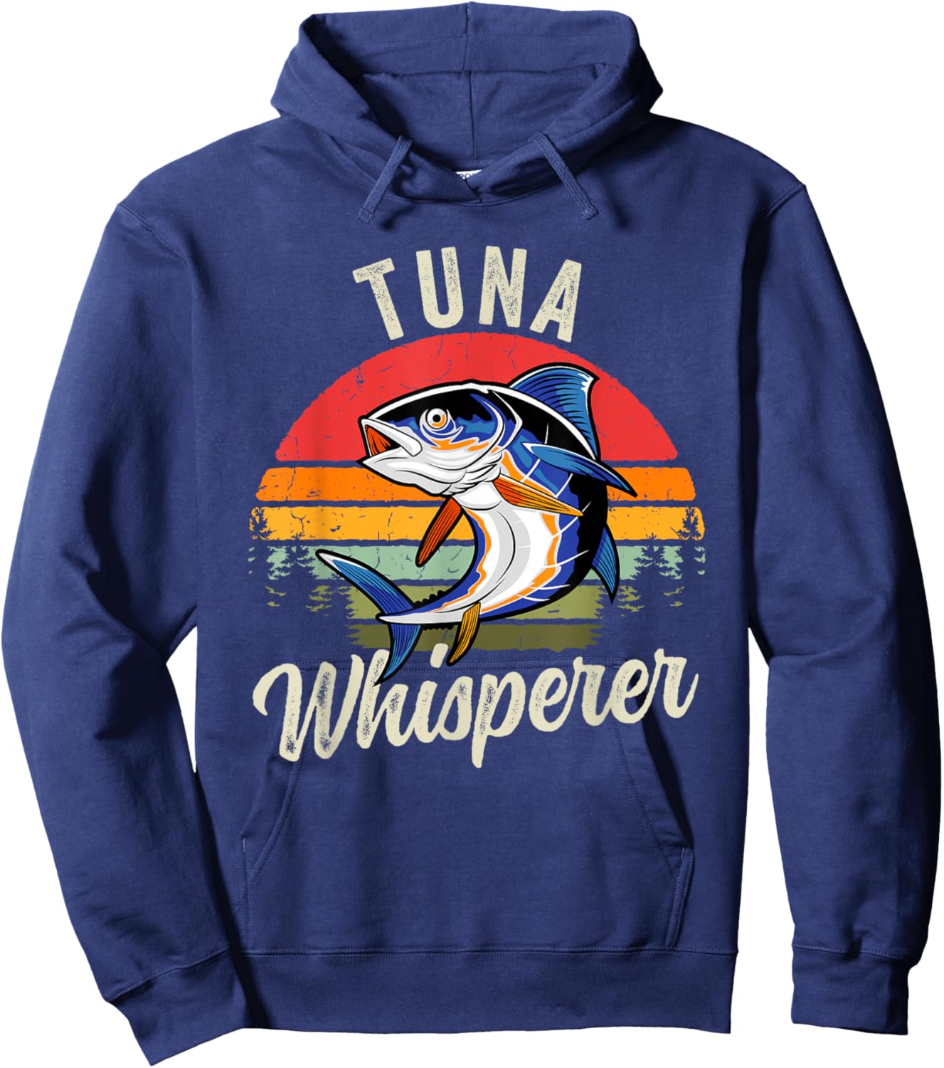 Vintage Tuna Whisperer Funny Fish Deep Sea Fishing Lover Hoodie - Hoodie | Navy