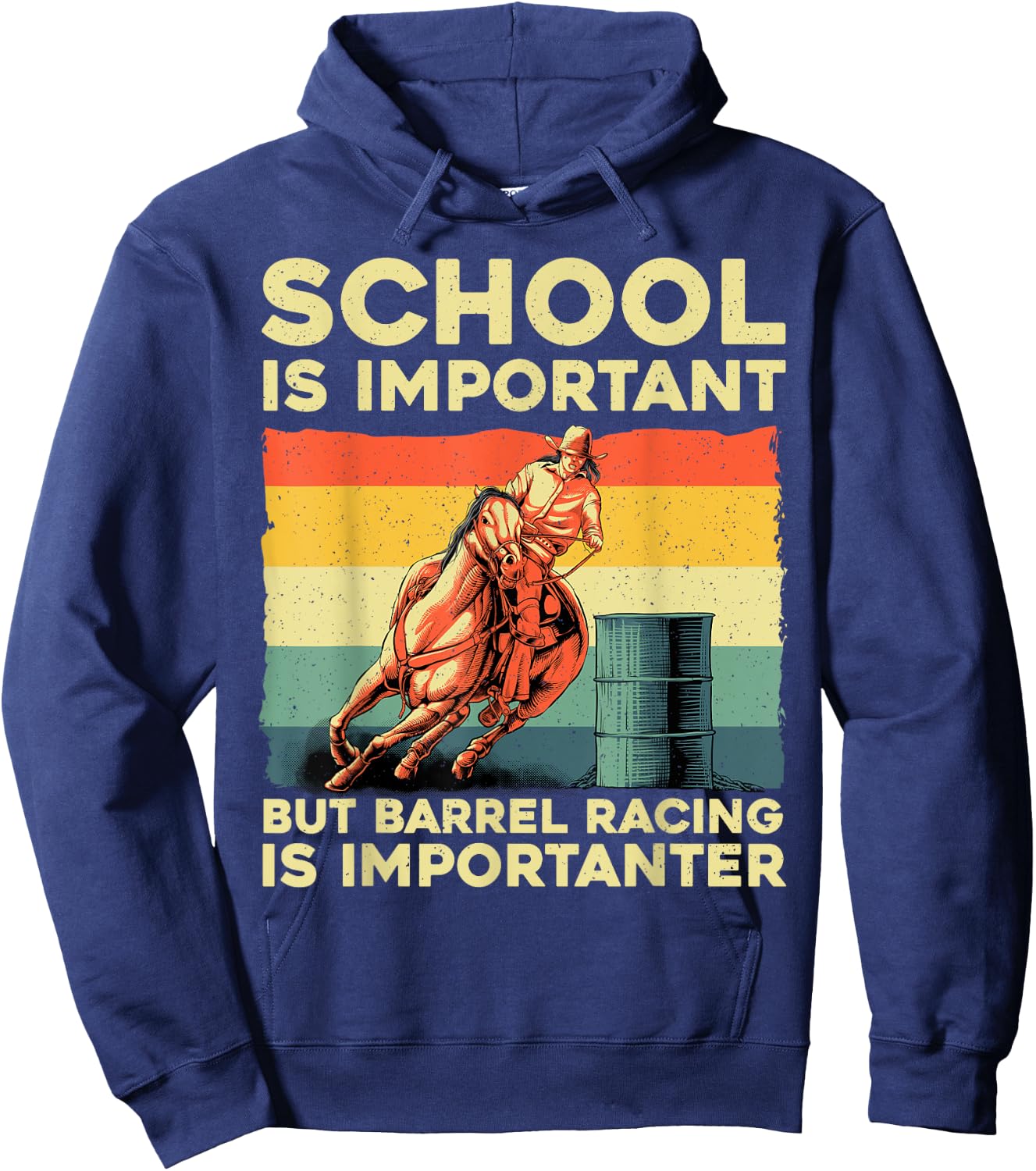 Best Barrel Racing Art Women Kids Barrel Racer Hoodie - Hoodie | Navy