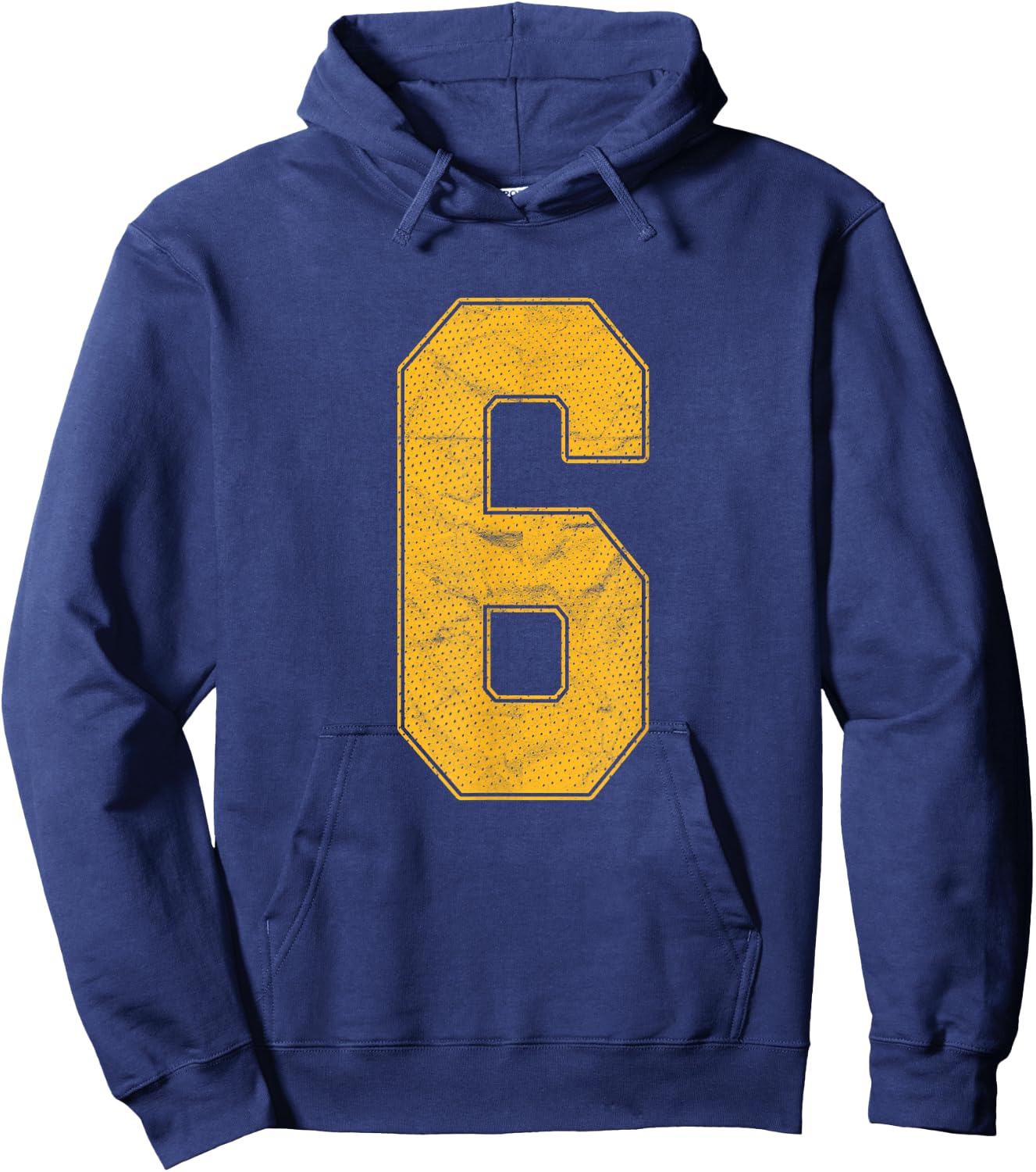 Number 6 Numbered Uniform Sports Team Jersey 6th Birthday Hoodie - Hoodie | Navy