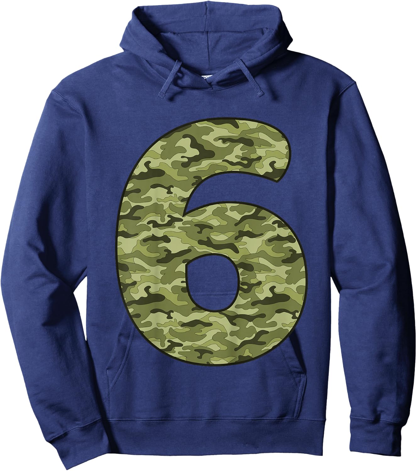 Kids 6 Year Old Birthday Camouflage Military 6th Birthday Hoodie - Hoodie | Navy