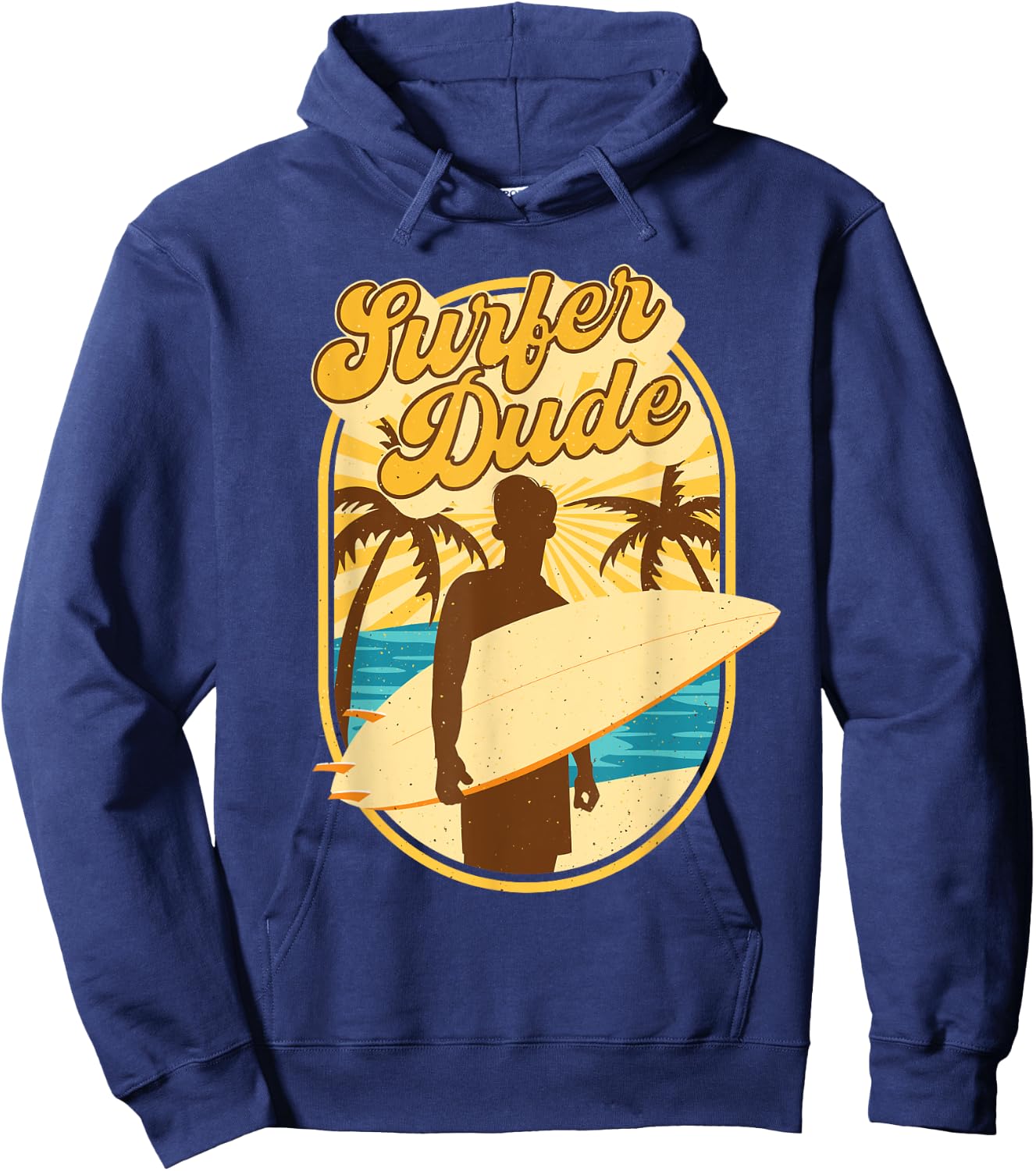 Surfer Dude - Surfing Surfboarding Lover Sunset Beach Waves Hoodie - Hoodie | Navy