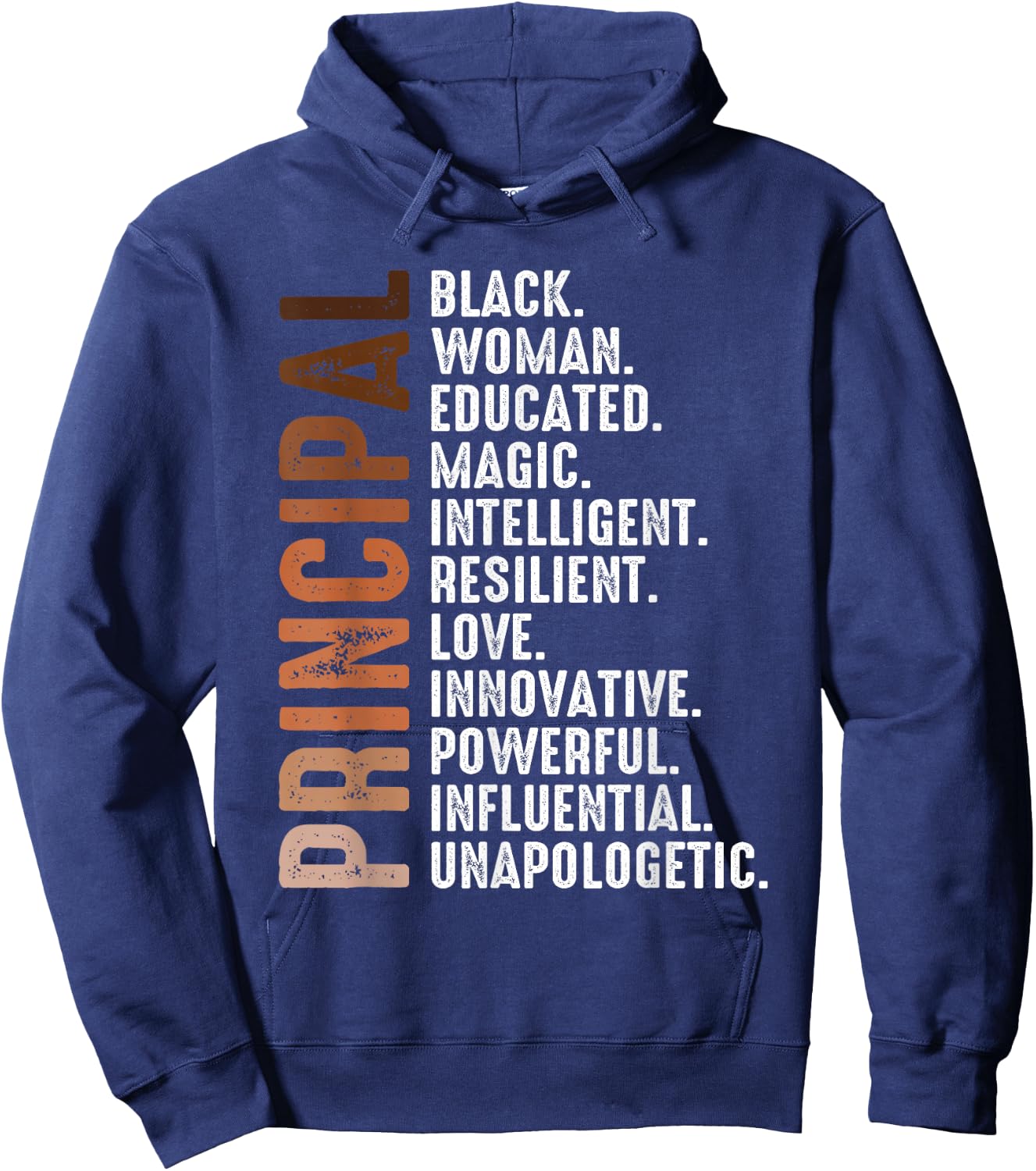 Black Educated Principal History Month Melanin Proud African Hoodie - Hoodie | Navy