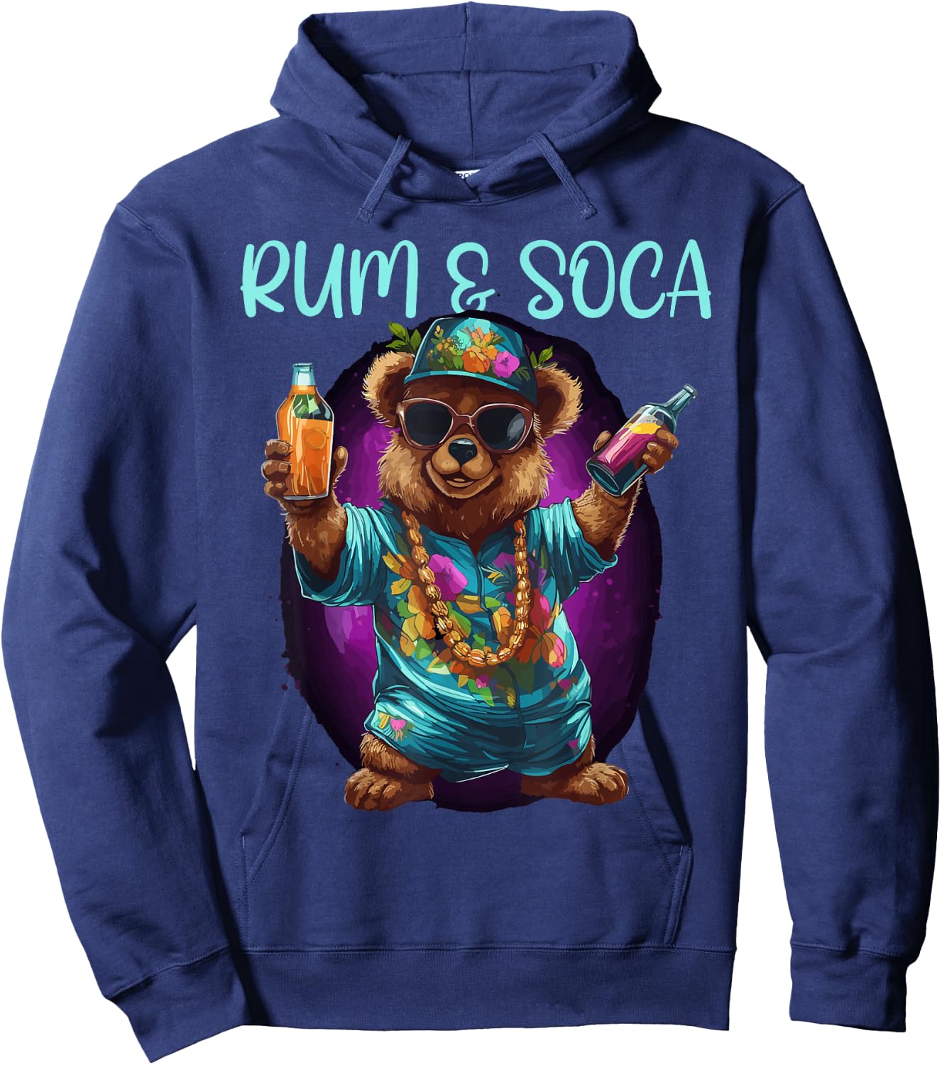 Rum And Soca, Soca Fans, Caribbean Carnival Party, Men Hoodie - Hoodie | Navy